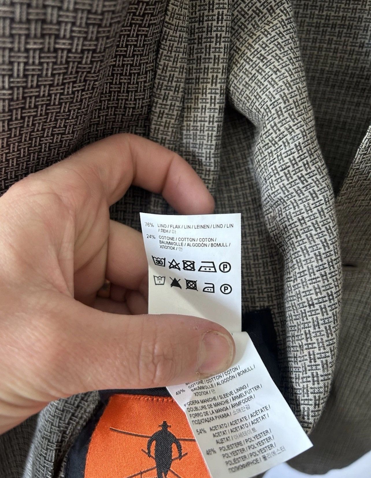 Barena Venezia Barena Tailored Jacket, Dark Grey Check Pattern. EU size 48 Size 40R - 7 Thumbnail