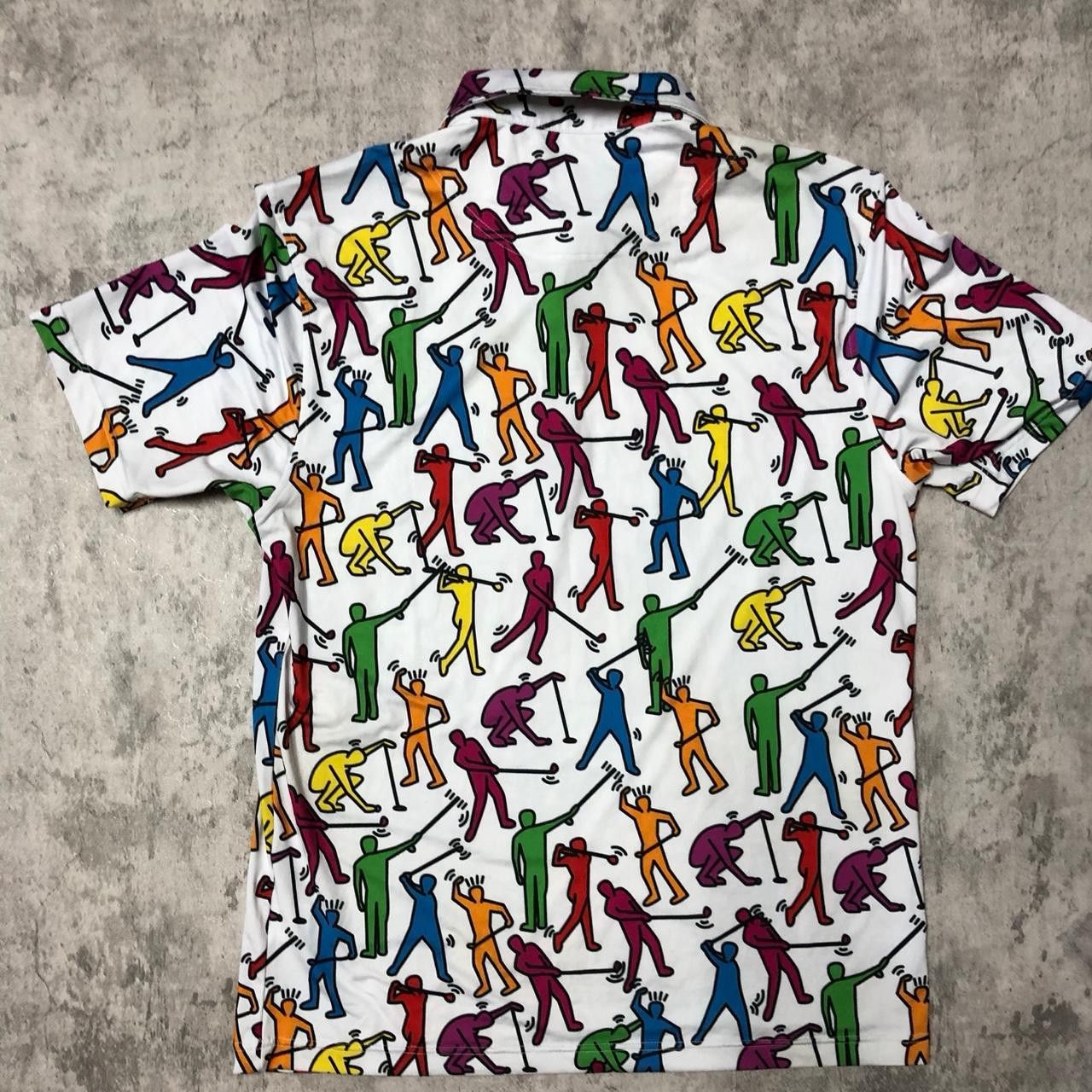 Other White golf shirt with multi-coloured print #golfstyle Size US L / EU 52-54 / 3 - 4 Thumbnail