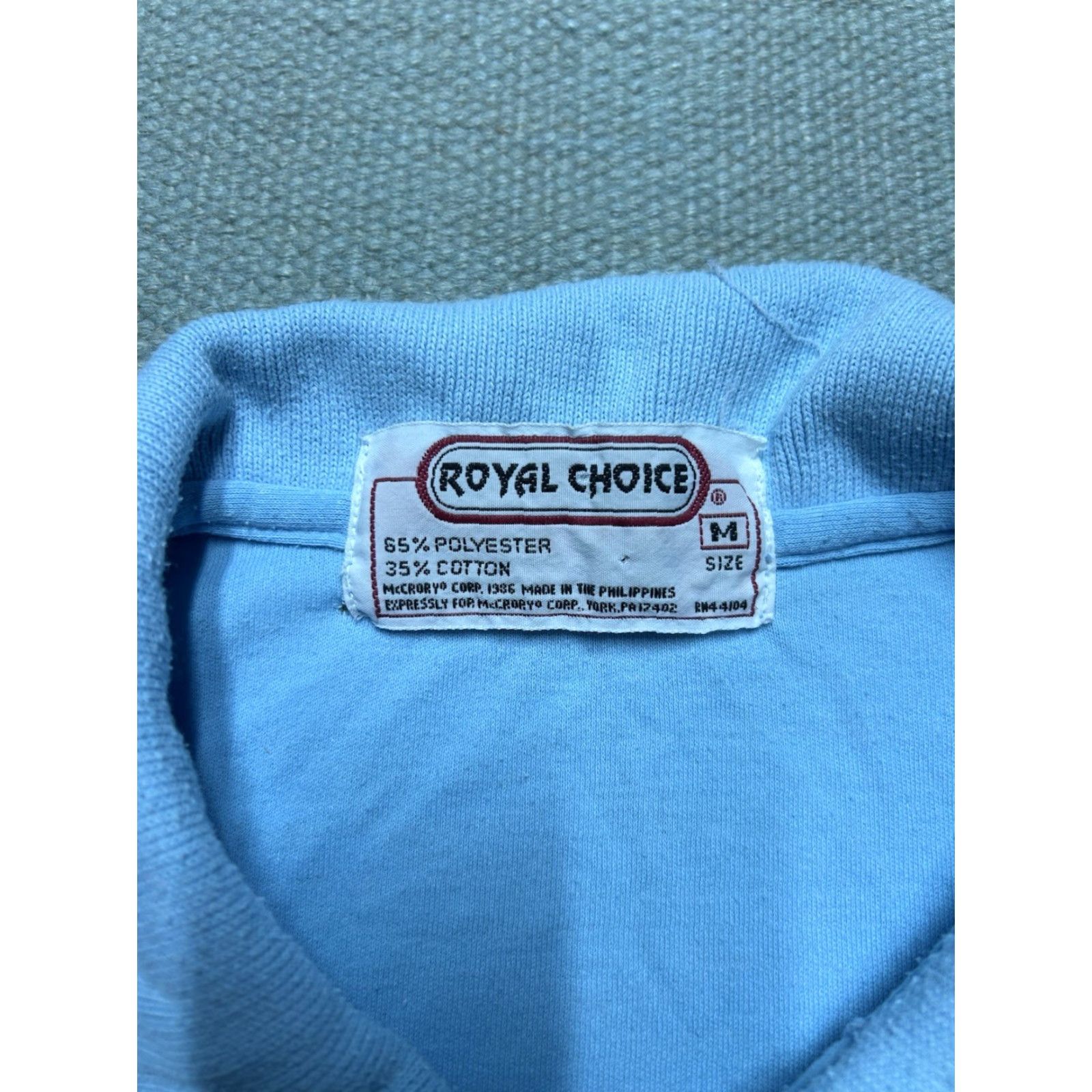 Vintage VINTAGE 80s short sleeve polo shirt light blue soft stained poly cotton medium Polo Shirt Men M Blue 80s Size US M / EU 48-50 / 2 - 7 Thumbnail