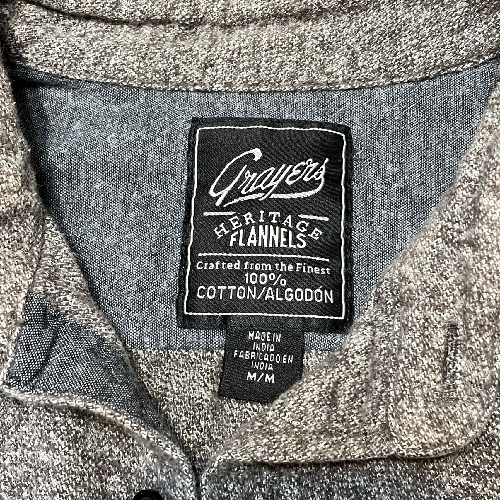 Grayers VINTAGE Grayers Heritage Flannel Shirt Men M Gray Cotton Button Up Long Sleeve Casual Fall Winter Size US M / EU 48-50 / 2 - 2 Thumbnail