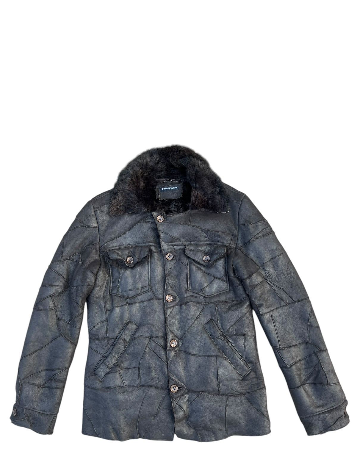 Leather Dope + Drakkar Patchwork Sheepskin Leather Shearling Jacket Size US M / EU 48-50 / 2 - 1 Thumbnail