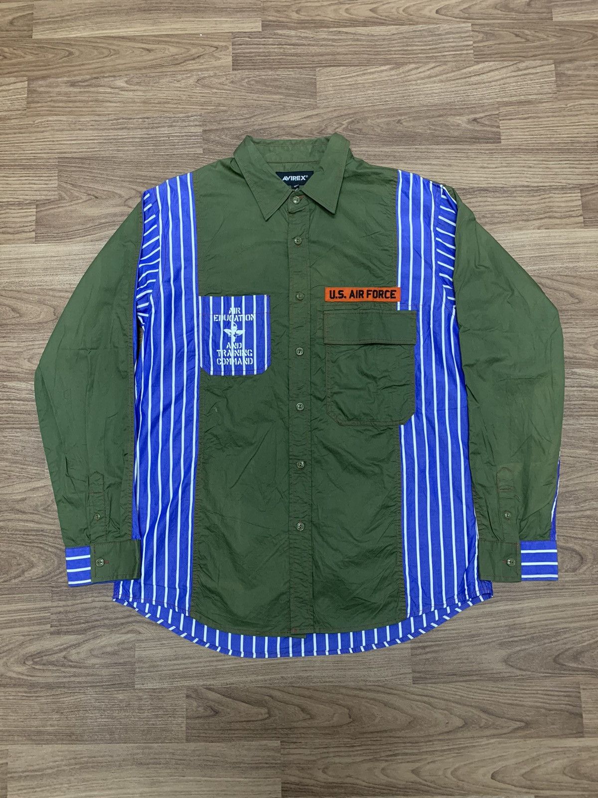 Avirex 🇯🇵 Remake Stripe Military Shirt 🇯🇵 Size US XL / EU 56 / 4 - 1 Thumbnail