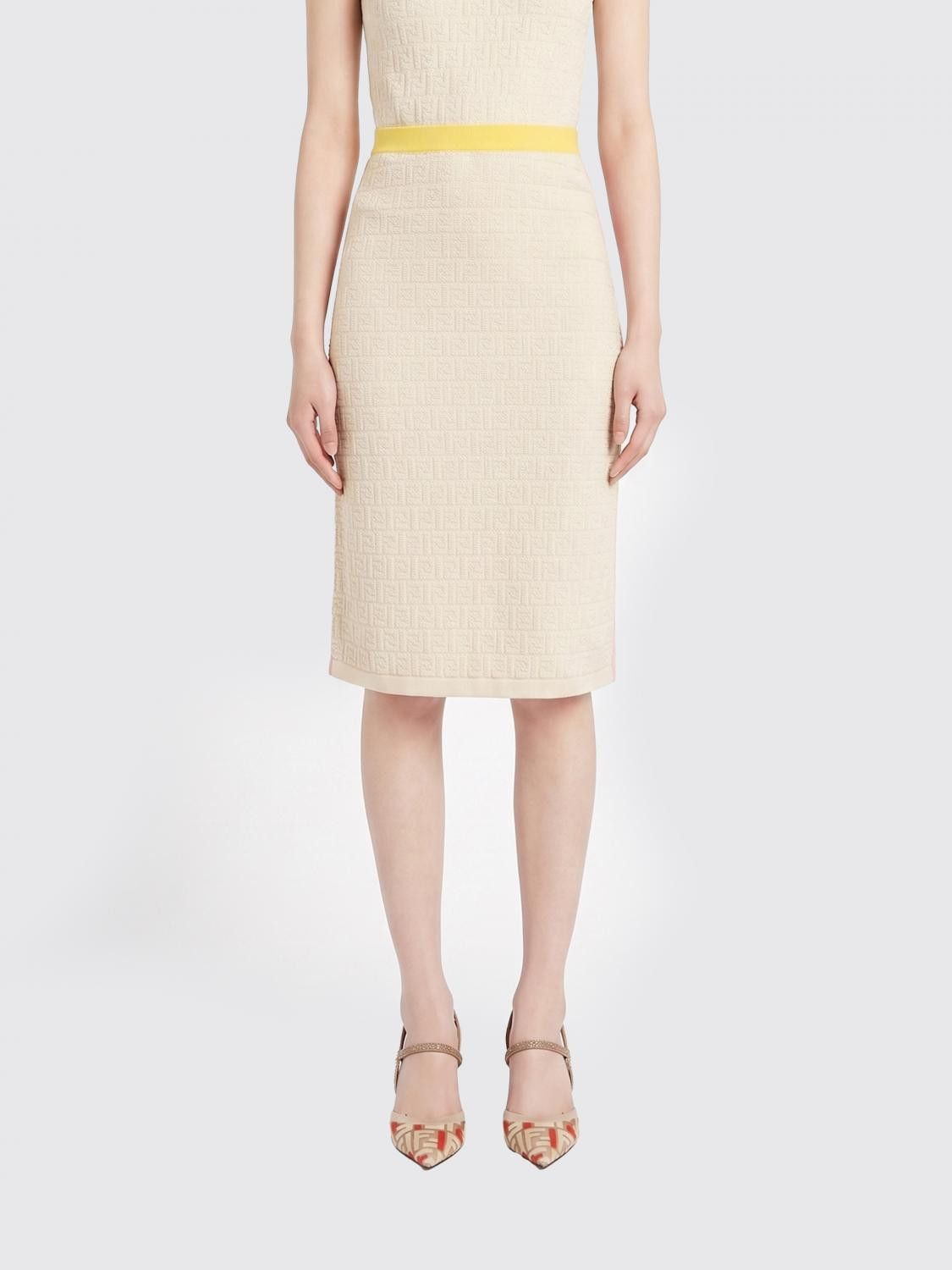 Fendi Fendi Skirt Woman Beige Size 28" / US 6 / IT 42 - 1 Thumbnail