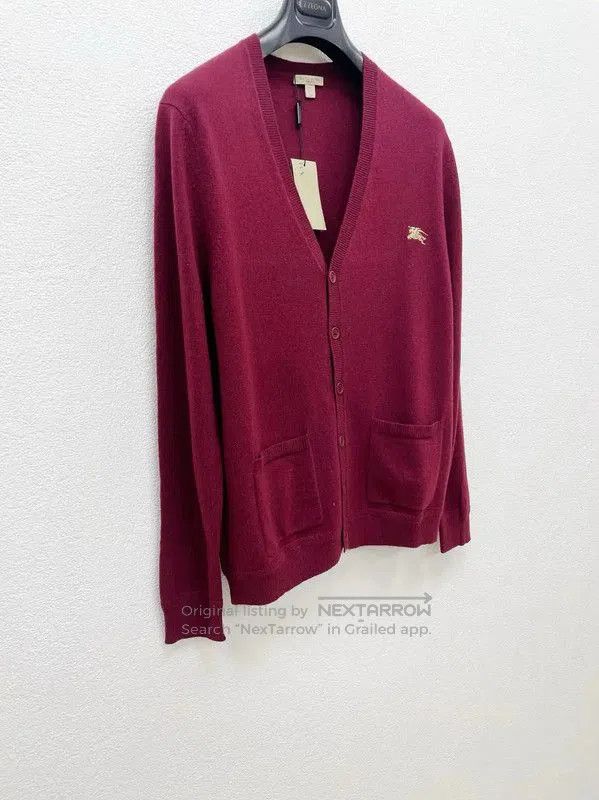 Burberry Burberry Men's Burgundy Cashmere Cardigan. Size US XS / EU 42 / 0 - 3 Thumbnail