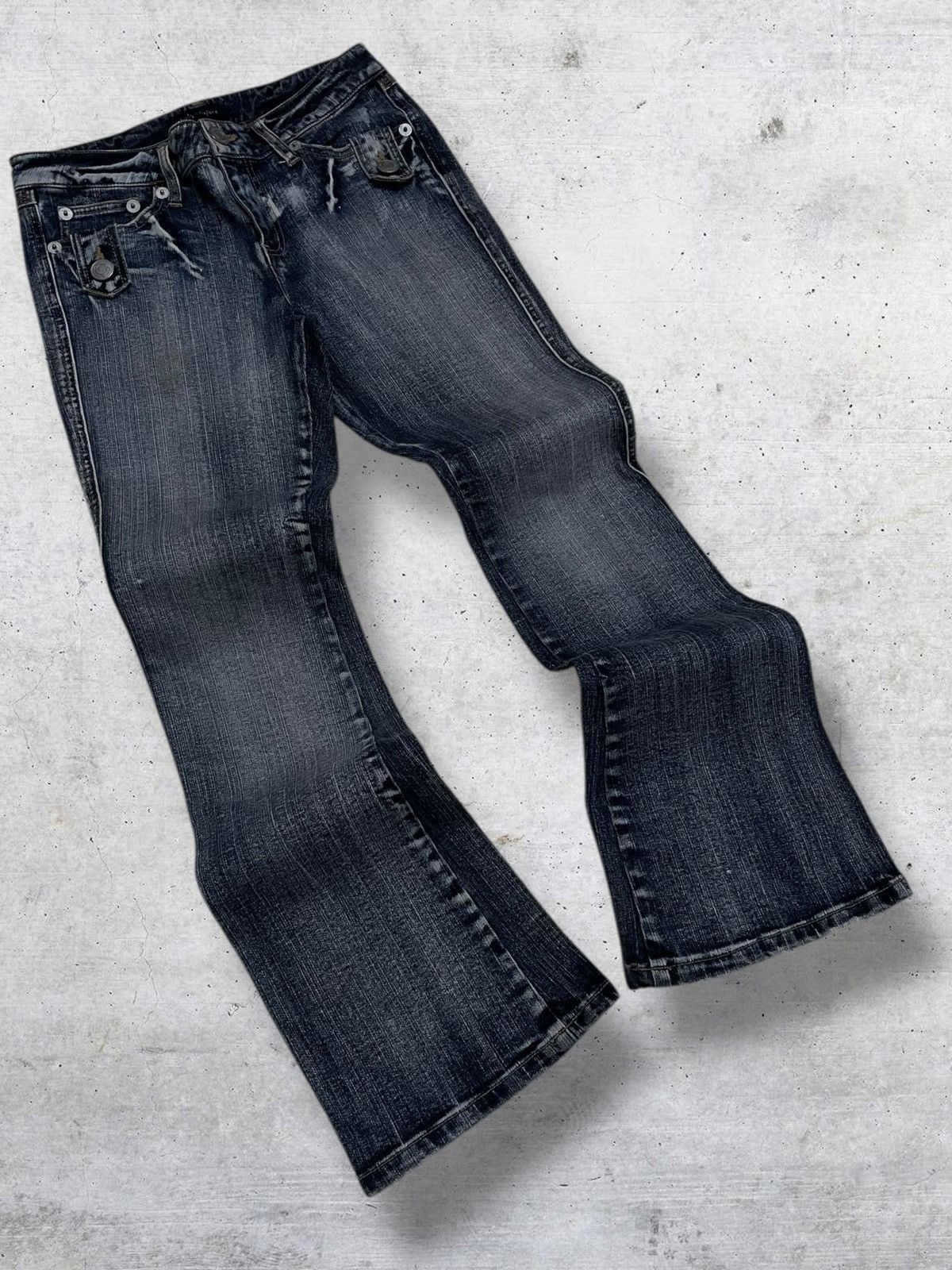 Tornado Mart VINTAGE DAILY TOPIC 1990S JAPAN DESIGNER FLARED RETRO DENIM Size US 28 / EU 44 - 2 Thumbnail