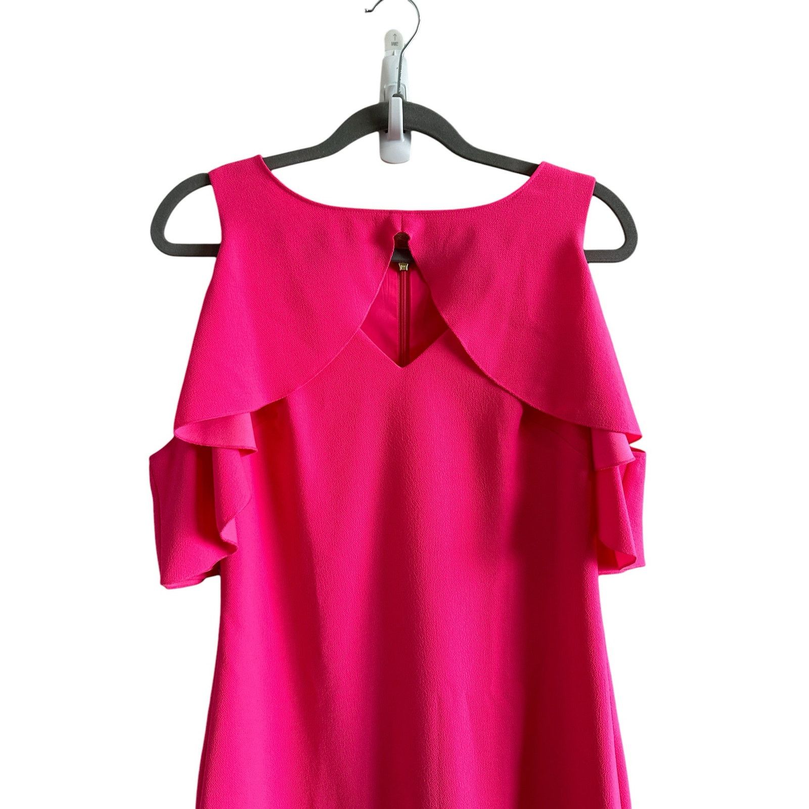 Trina Turk Trina Turk 2 Bright Pink Mini Off Shoulder Formal Dress Size XS / US 0-2 / IT 36-38 - 4 Thumbnail