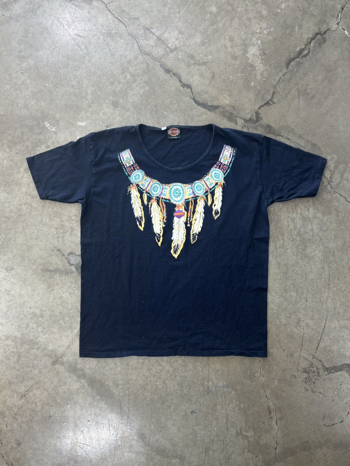 Harley Davidson × Vintage Vintage Harley Davidson Daytona Eagle Tribal Single Stitch Size US XL / EU 56 / 4 - 2 Thumbnail
