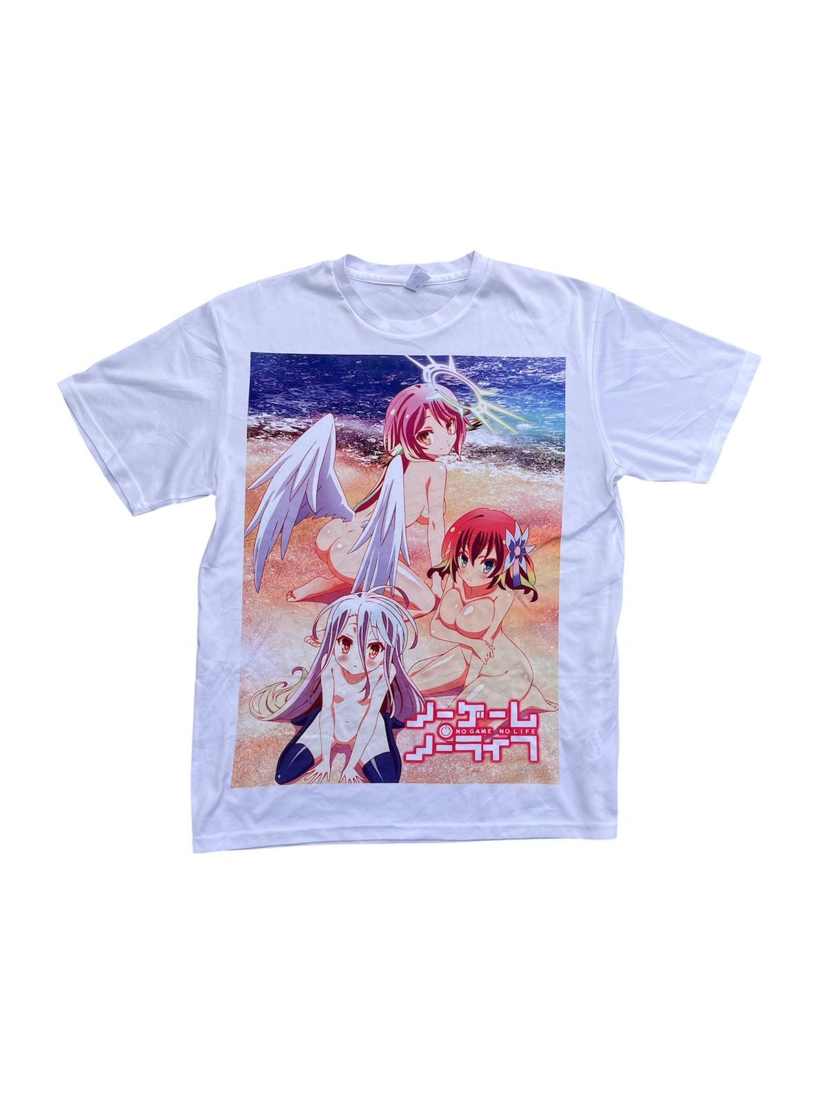 Japanese Brand No Game No Life Anime T-Shirt Shiro Jibril Steph Beach Art Size US S / EU 44-46 / 1 - 1 Thumbnail