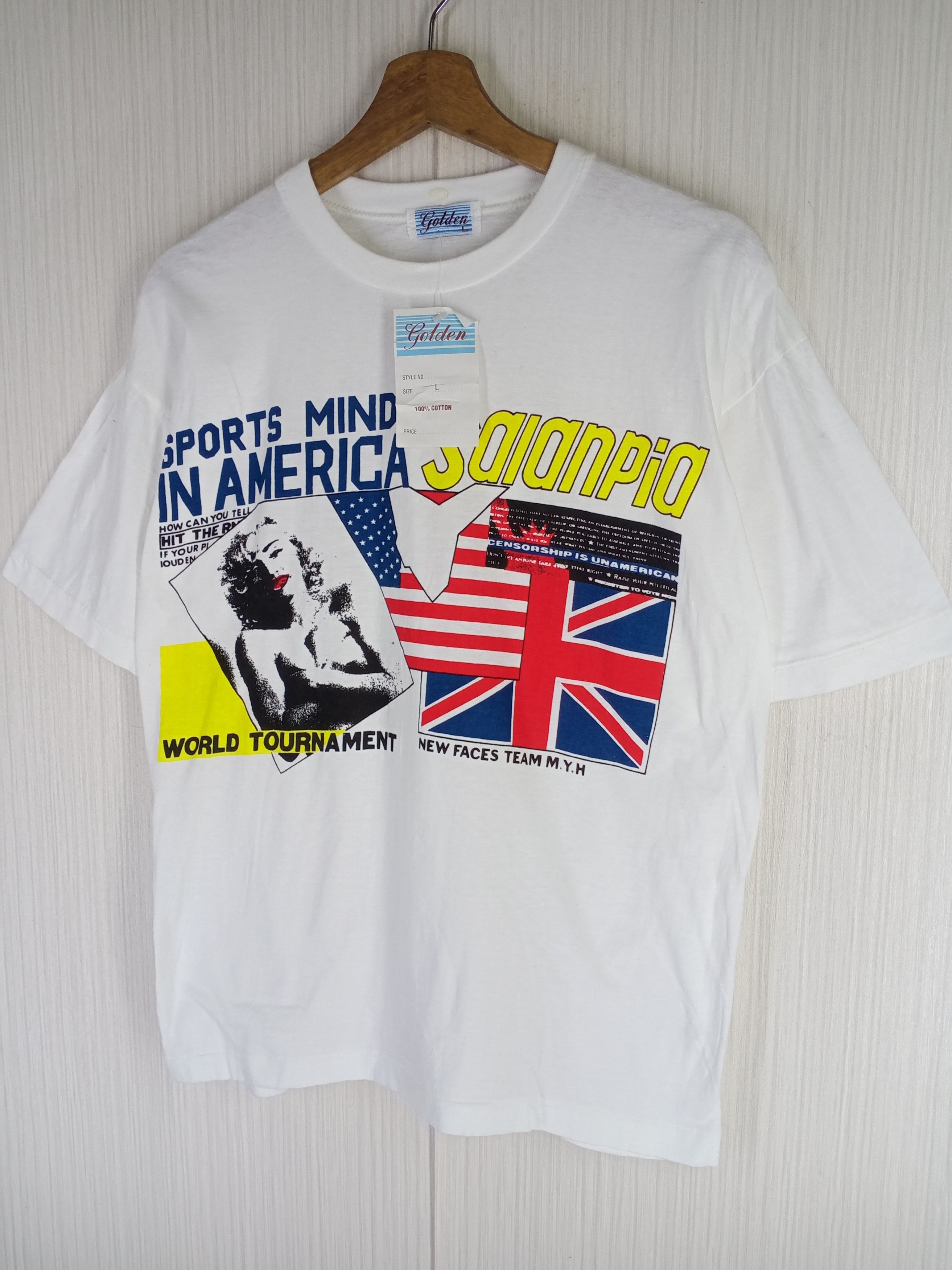 Band Tees Rare Vintage 90s MARILYN MONROE Sport Mind In America Tee Size US L / EU 52-54 / 3 - 4 Thumbnail