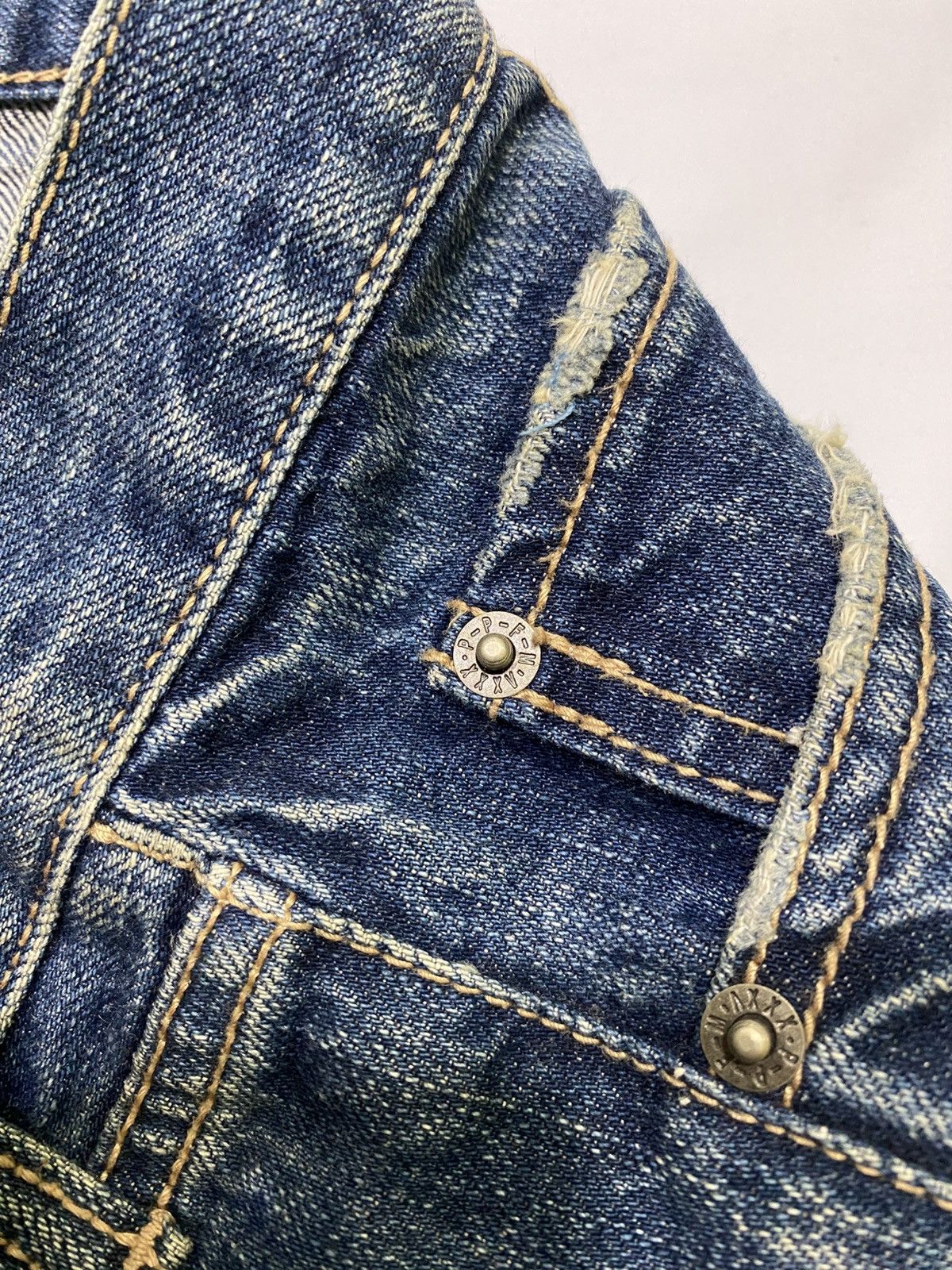 PPFM Japanese brand X ppfm distressed jeans Size US 34 / EU 50 - 21 Thumbnail