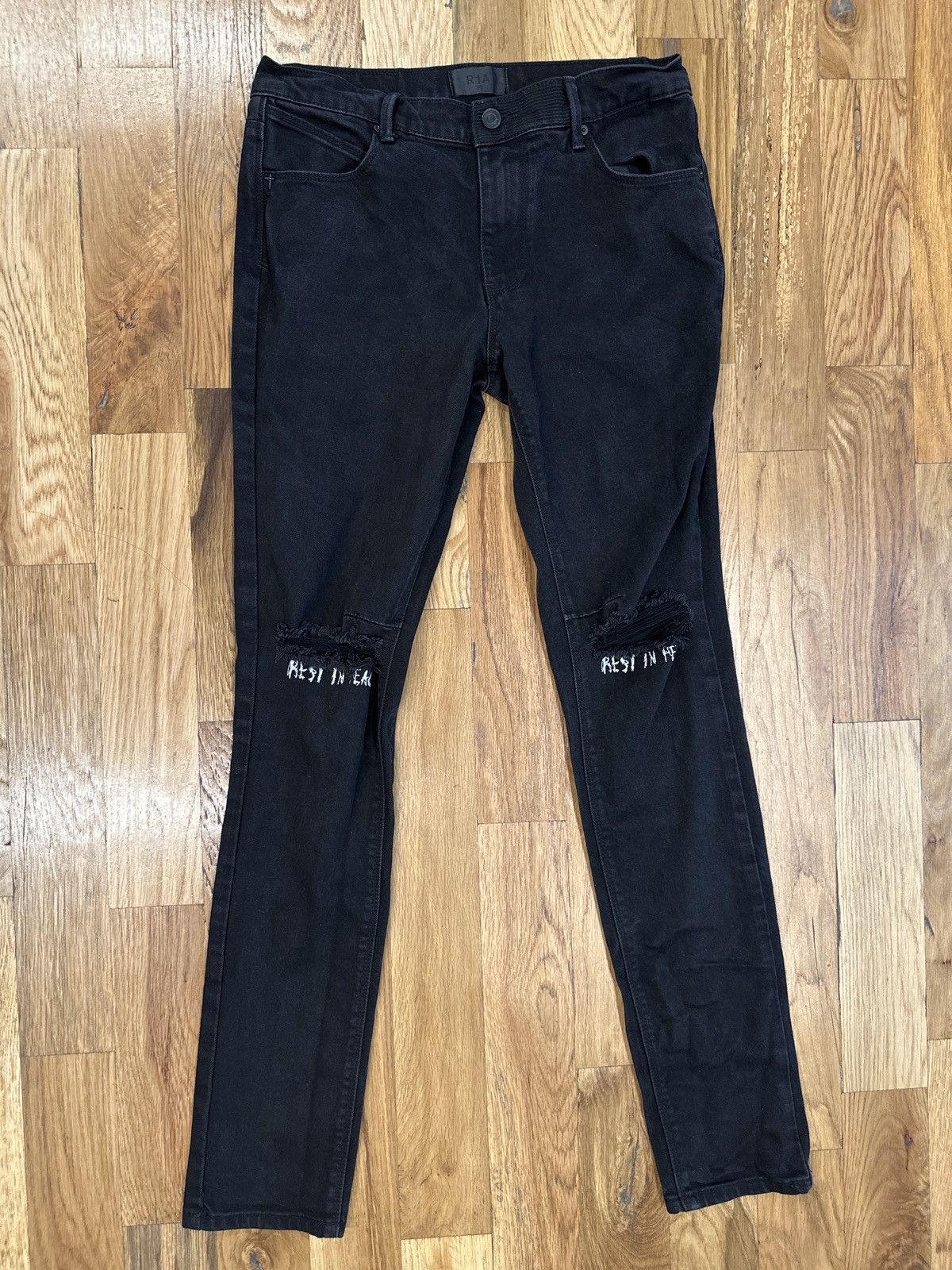 Rta Rta Rest In Peace Black Denim Jeans Size 30 | Grailed