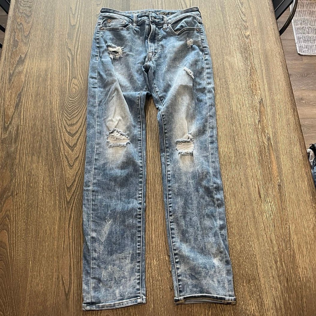 American Eagle Outfitters American Eagle Mens Slim Straight Jeans Blue Size 29x32 Size US 29 - 1 Thumbnail