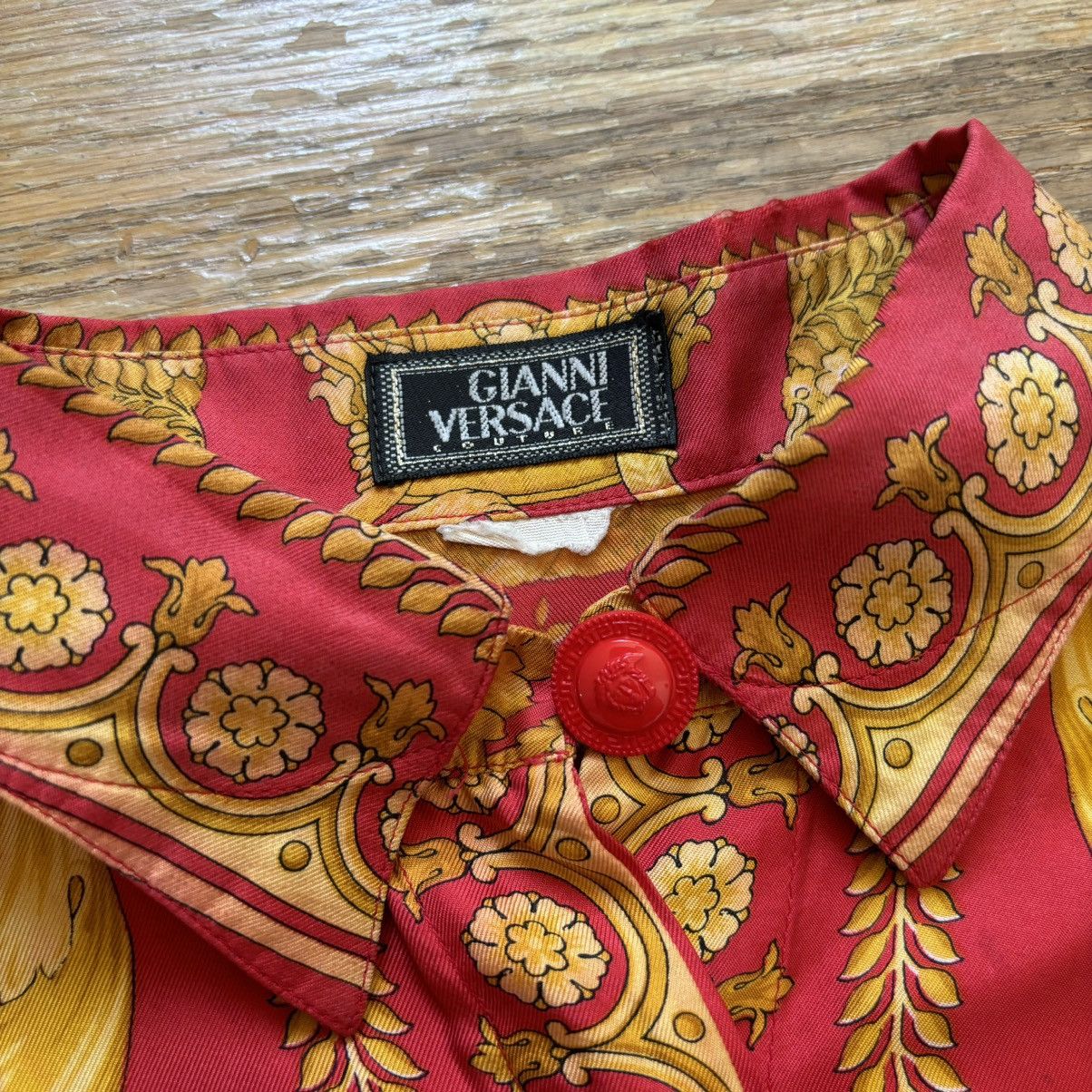 Versace c. 1992 Barocco Print Silk Shirt Size US S / EU 44-46 / 1 - 7 Thumbnail