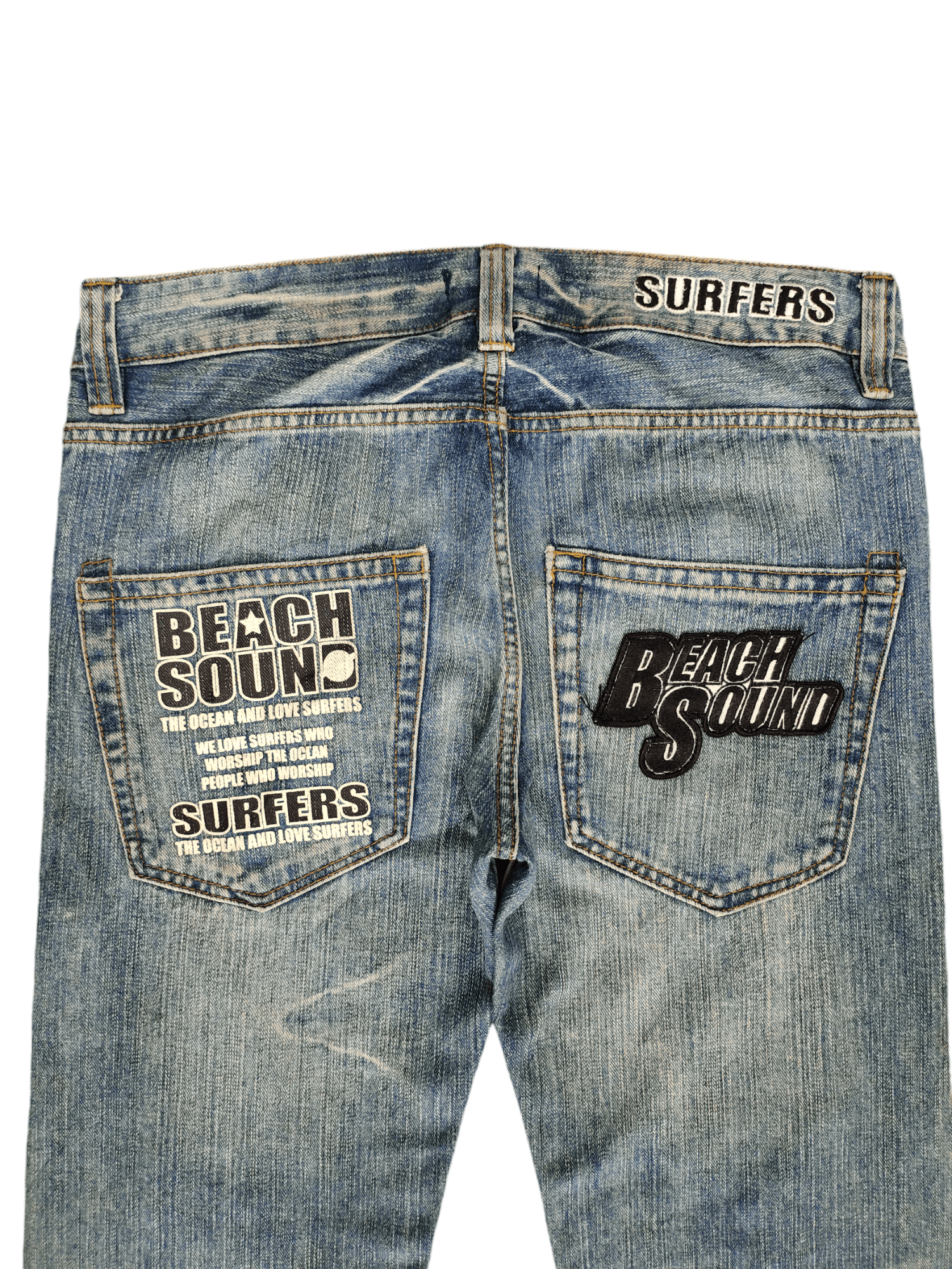 Hysteric Glamour × Undercover Japanese Beach Sound Embroidered Distress Jeans Undercover Size US 32 / EU 48 - 12 Thumbnail