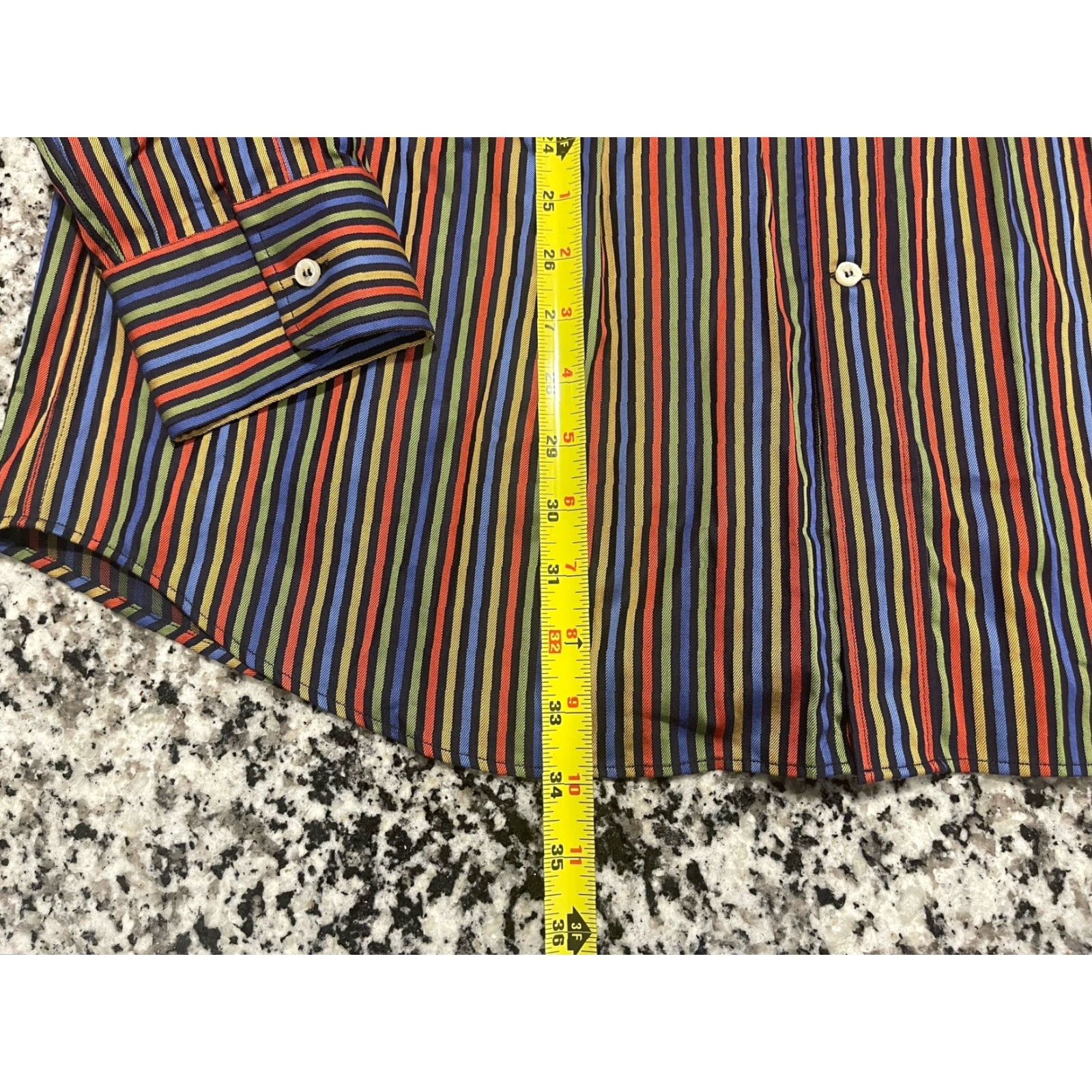 Paul & Shark Paul & Shark Yachting Button-Up Shirt Mens XL Multicolor Striped 100% Cotton Size US XL / EU 56 / 4 - 3 Thumbnail
