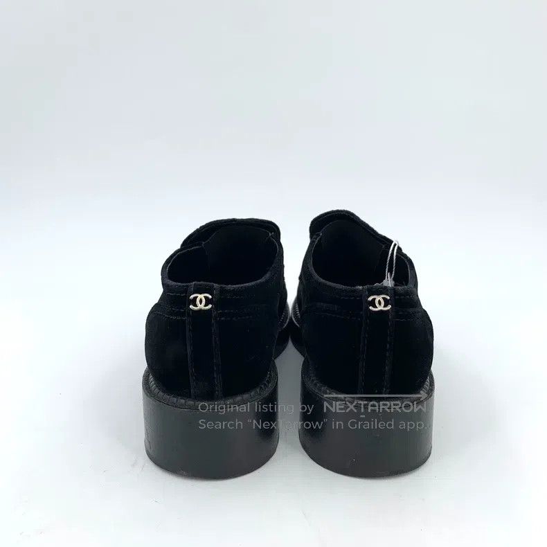 Chanel Chanel Black velvet patent leather stitching casual loafer Size US 8 / IT 38 - 4 Thumbnail