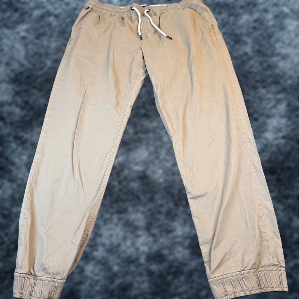 Tommy Hilfiger Tommy Hilfiger Jogger Pants Mens L Khaki Elastic Waist Drawstring 34x29" Cuffed Pockets Regular" Size US 34 / EU 50 - 1 Thumbnail