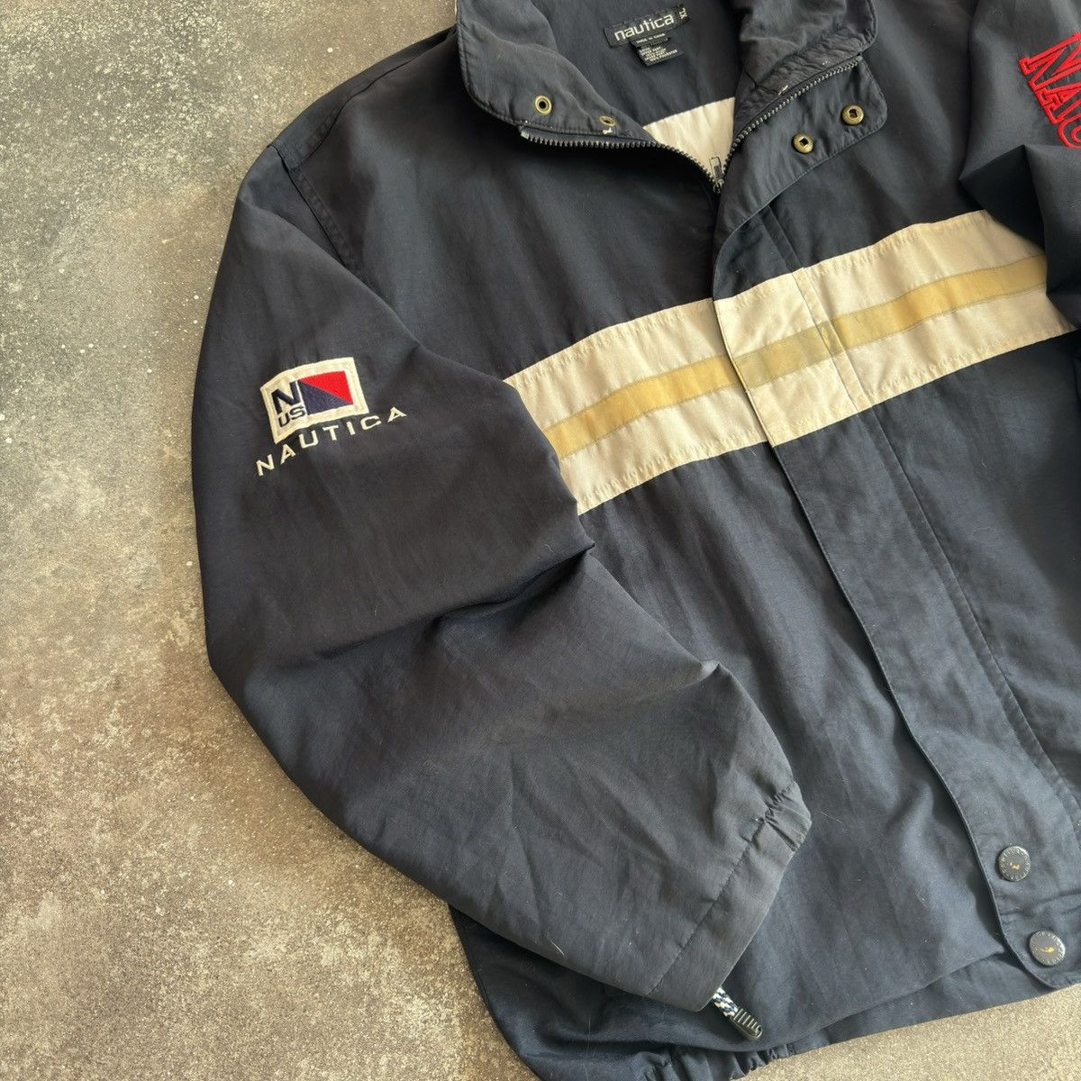 Nautica × Vintage Nautica Vintage Big Logo Zip Jacket Size US XL / EU 56 / 4 - 2 Thumbnail
