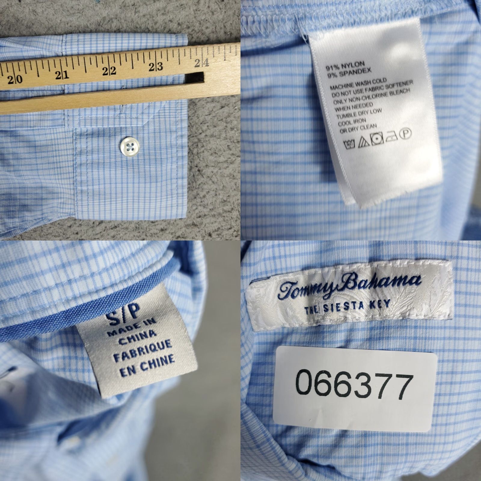 Tommy Bahama Tommy Bahama Shirt Mens Small Blue Plaid Nylon Button Up Long Sleeve Size US S / EU 44-46 / 1 - 8 Thumbnail