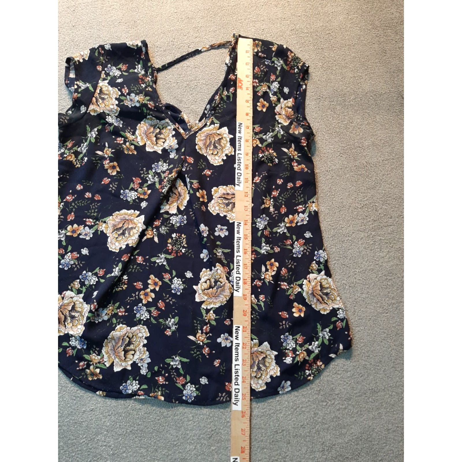 Vintage Halogen Sleeveless Blouse Womens XS Blue Floral Top Size XS / US 0-2 / IT 36-38 - 3 Thumbnail