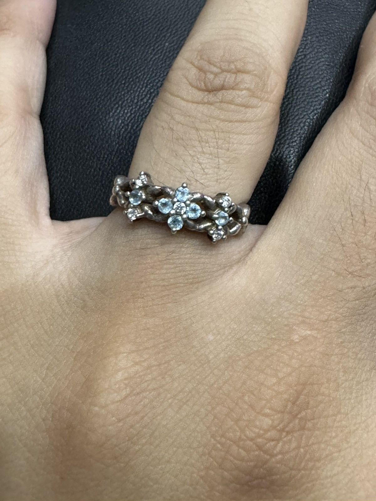 Jewelry × Sterling Silver AQUAMARINE STERLING 925 RING Size ONE SIZE - 1 Thumbnail