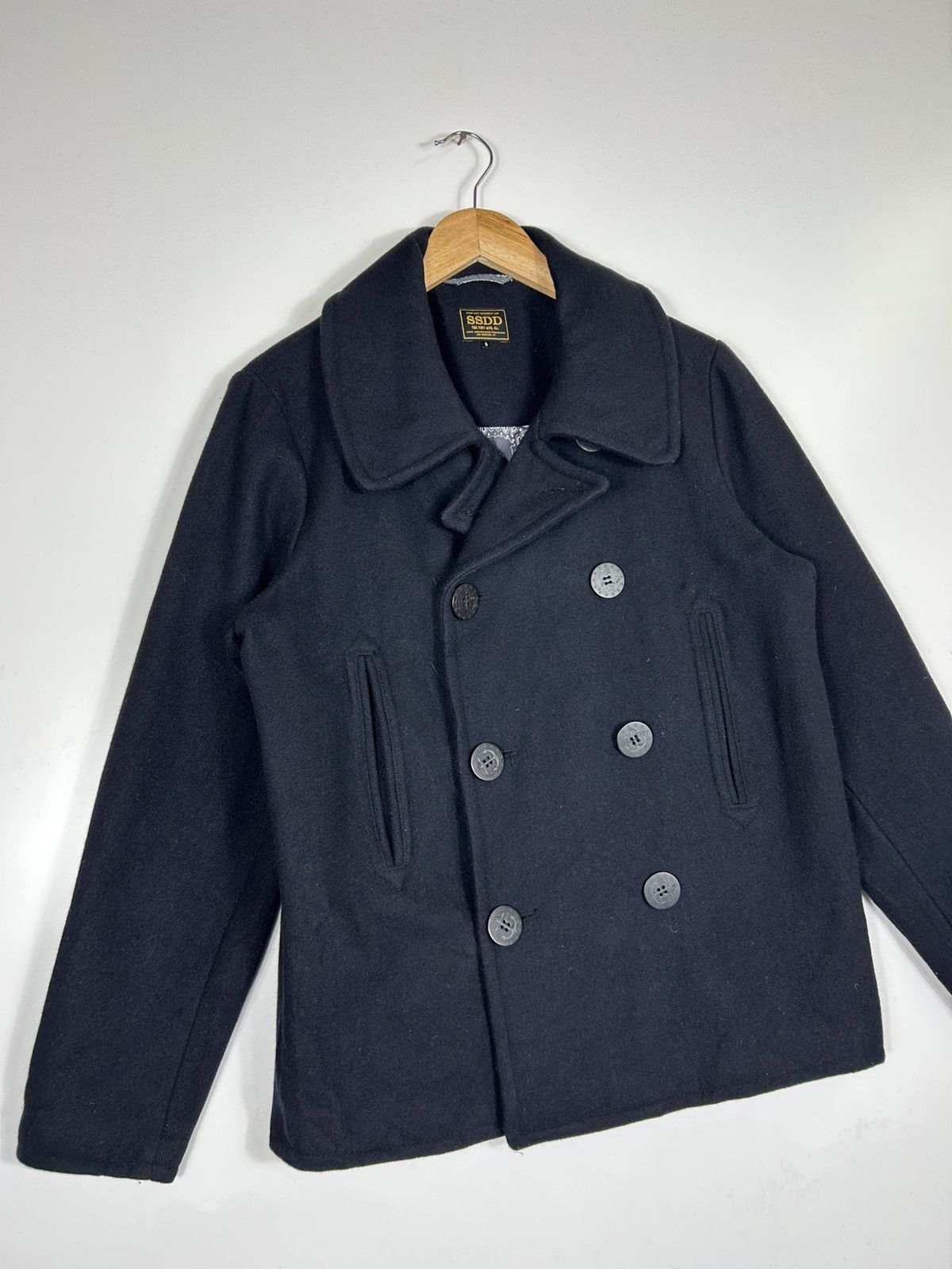 SSDD FUCT SSDD Wool Peacoat Jacket | Navy Blue Bandana Lining Size US S / EU 44-46 / 1 - 2 Thumbnail