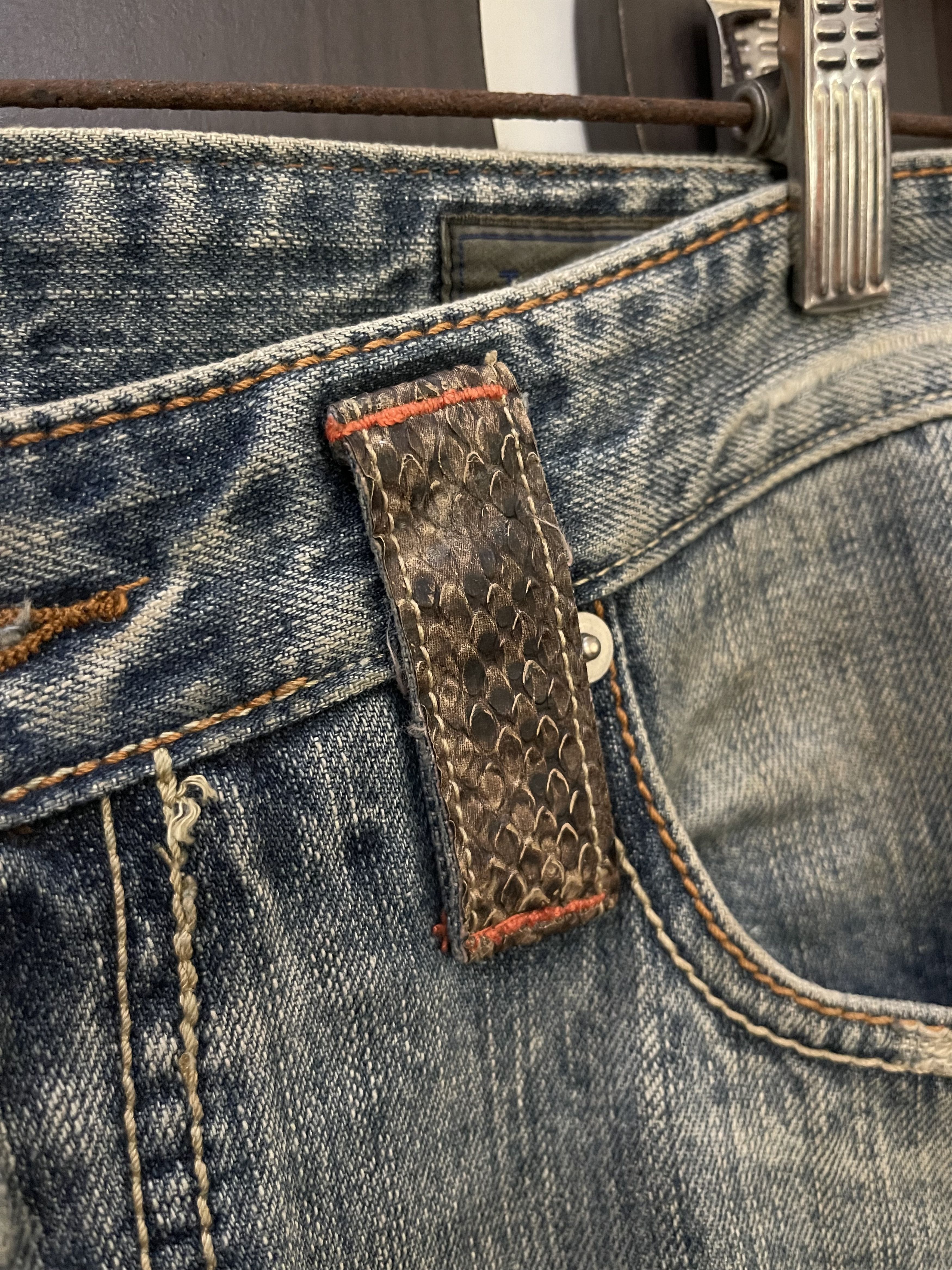 Hysteric Glamour × If Six Was Nine × Le Grande Bleu (L.G.B.) Takaiq.com Phyton Snake Skin Distressed Flared Jeans Size US 32 / EU 48 - 12 Thumbnail