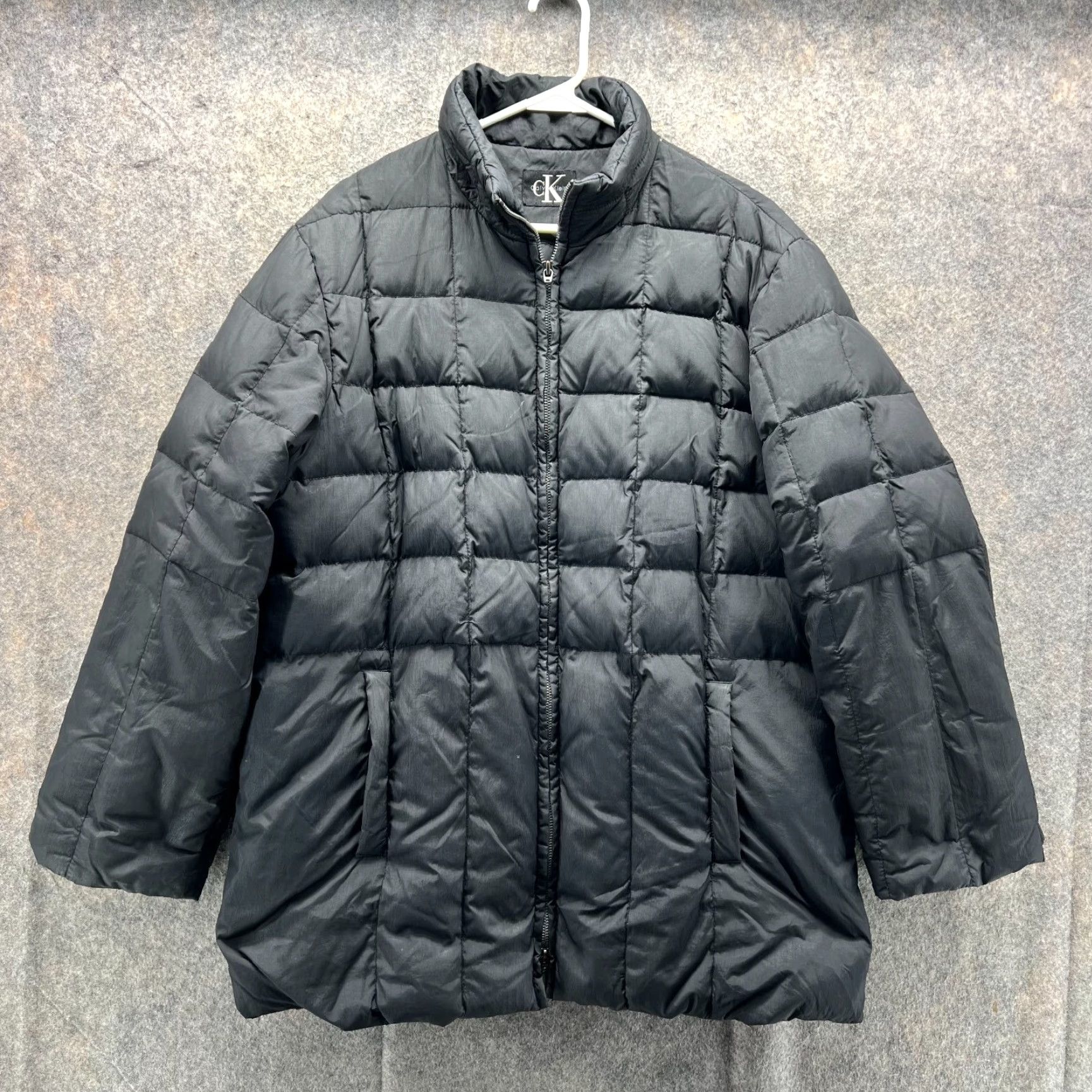 Calvin Klein VINTAGE Calvin Klein Puffer Jacket Men Large Black Full Zip Nylon Goose Down Winter Fill Jacket Size US L / EU 52-54 / 3 - 2 Thumbnail