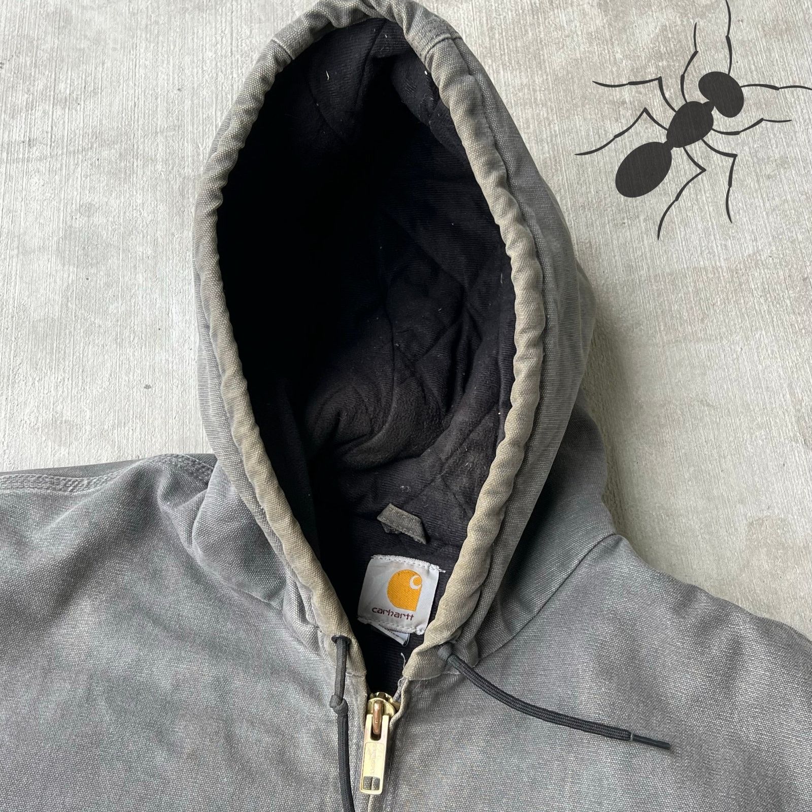 Carhartt × Vintage Carhartt J130 GVL gray hooded work wear jacket Size US XL / EU 56 / 4 - 11 Thumbnail