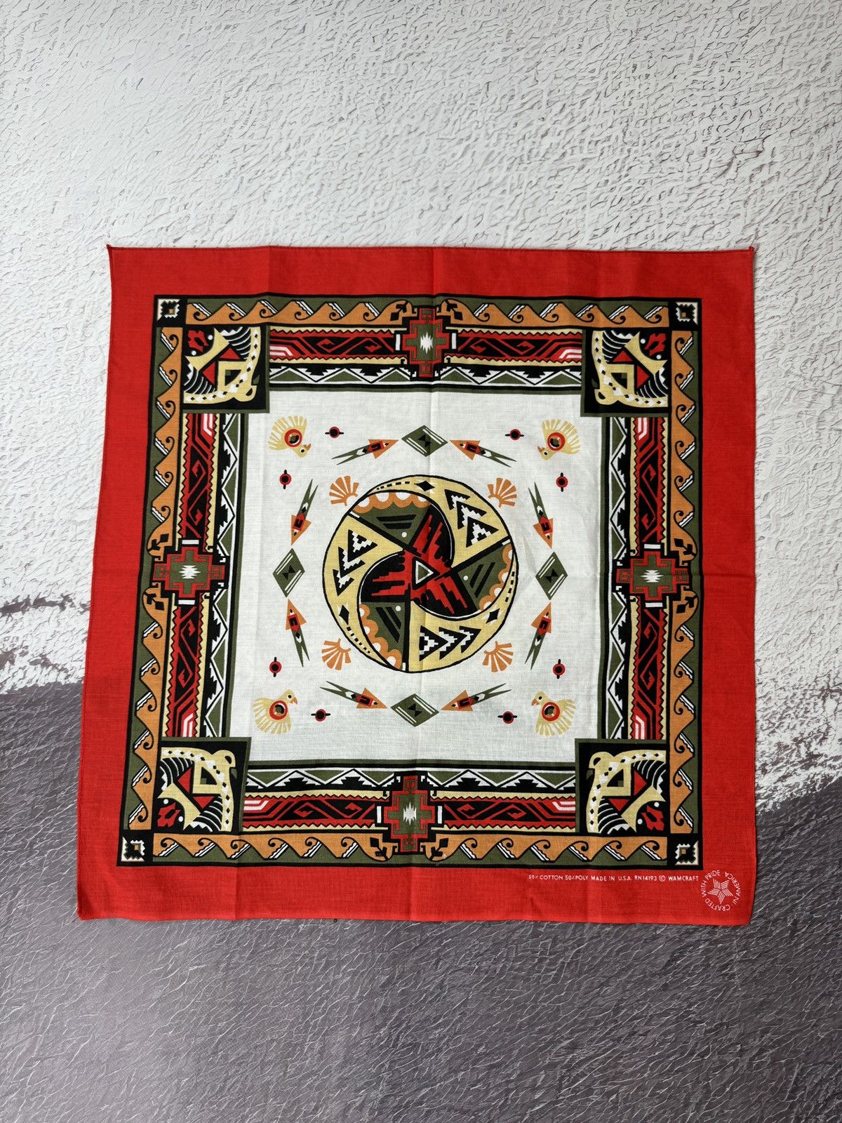 Other Vintage Wamcraft Bandana Southwestern Aztec Rare Made In USA Size ONE SIZE - 1 Thumbnail