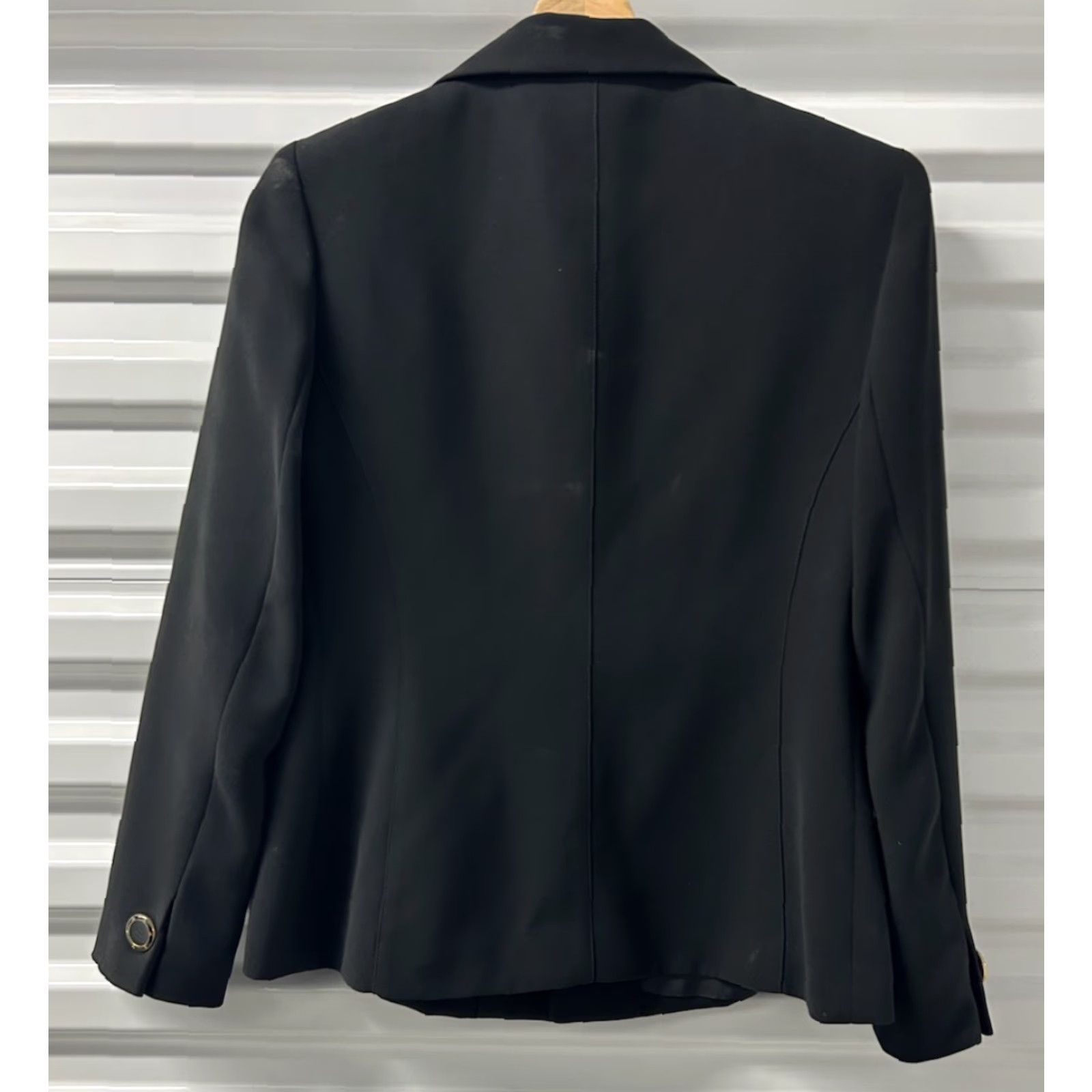 Vintage Tahari Women Petite Arthur S Levine Designer Black ButtonUp Blazer Jacket 2 Size XS / US 0-2 / IT 36-38 - 2 Thumbnail