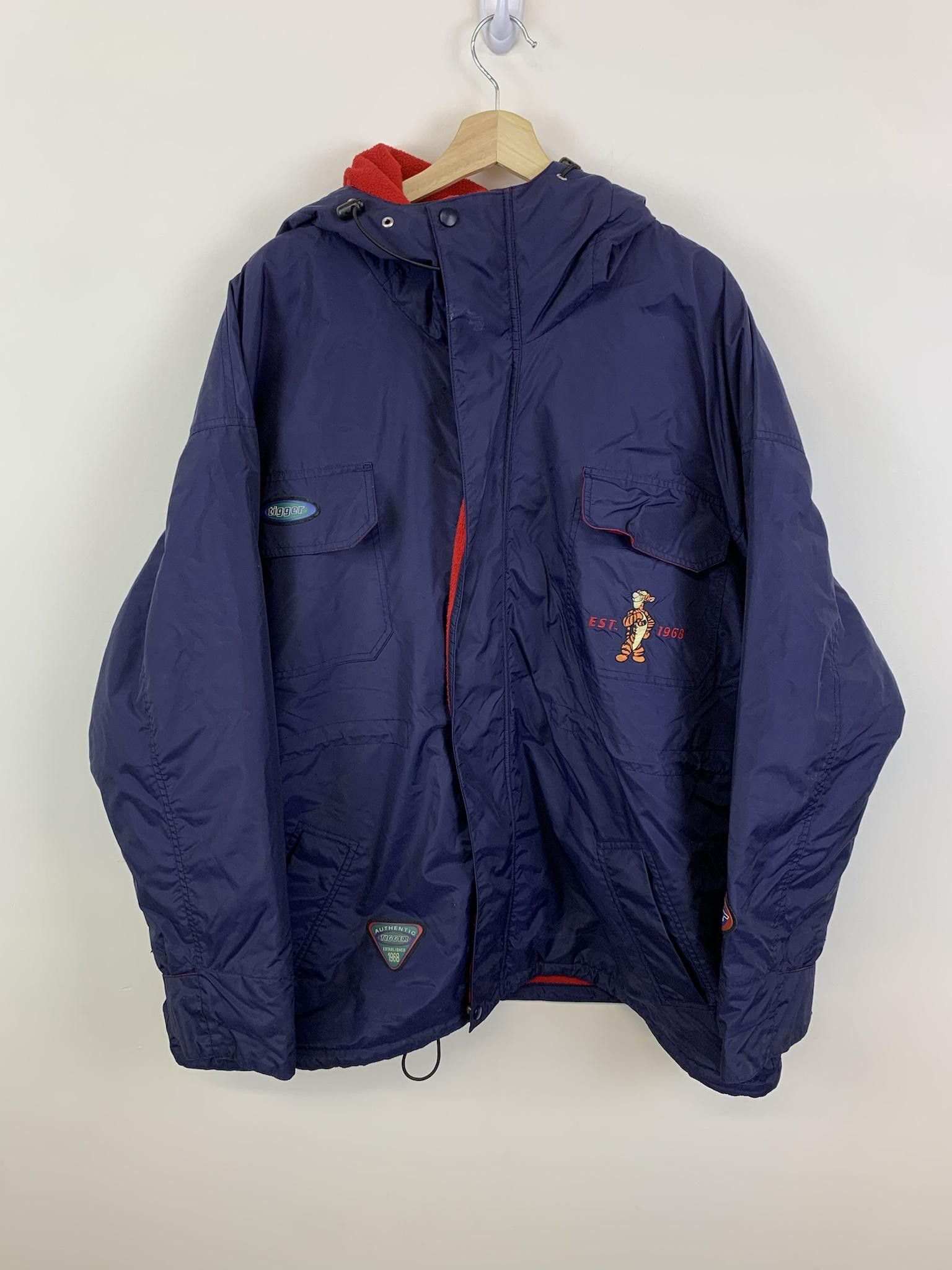 image of Disney Authentic Tigger Fleece Lined Jacket in Navy, Men's (Size XL)