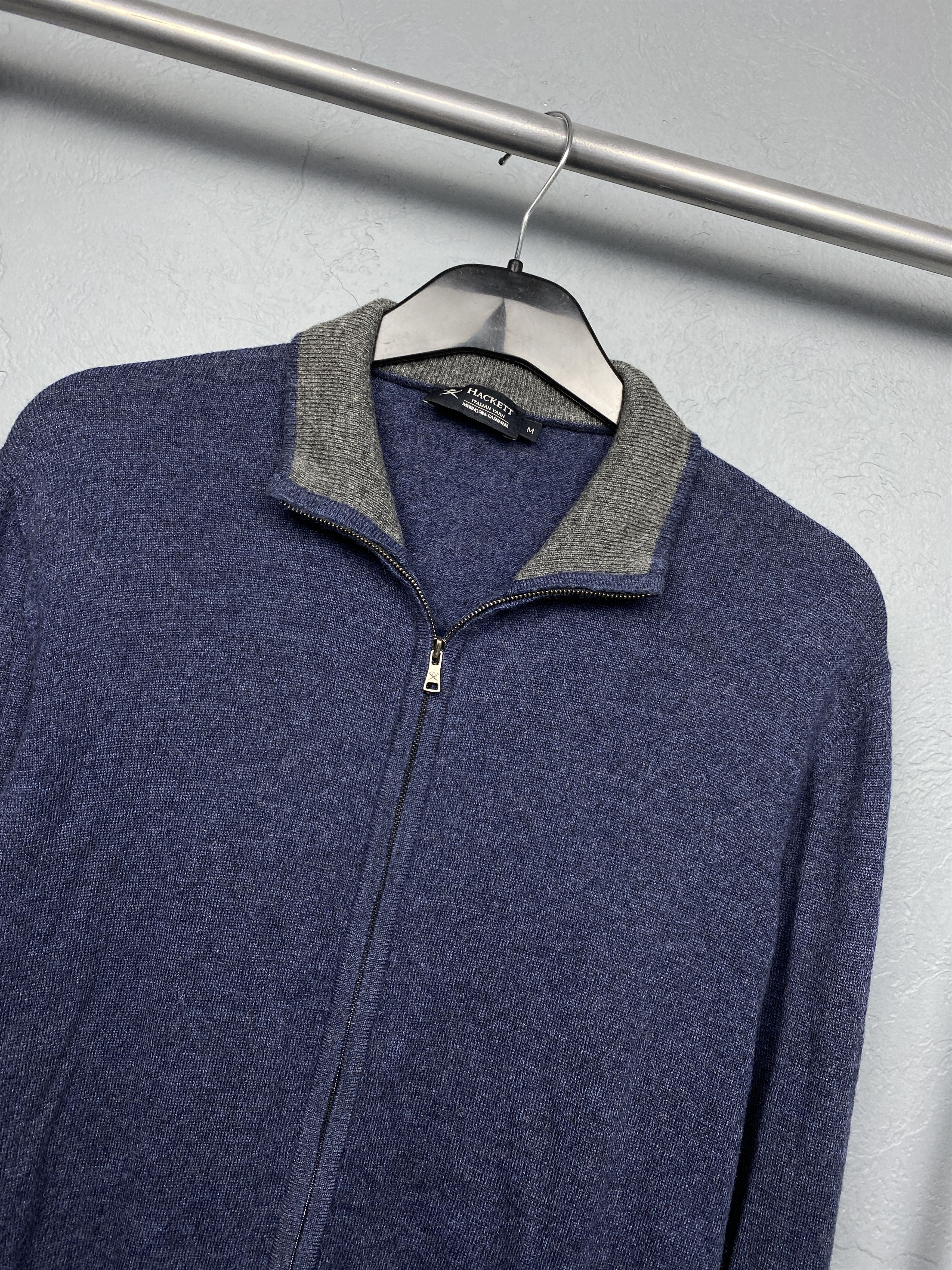 Hackett Hackett Vintage Mens Merino Wool Silk Cashmere Zip Sweater Size US M / EU 48-50 / 2 - 2 Thumbnail