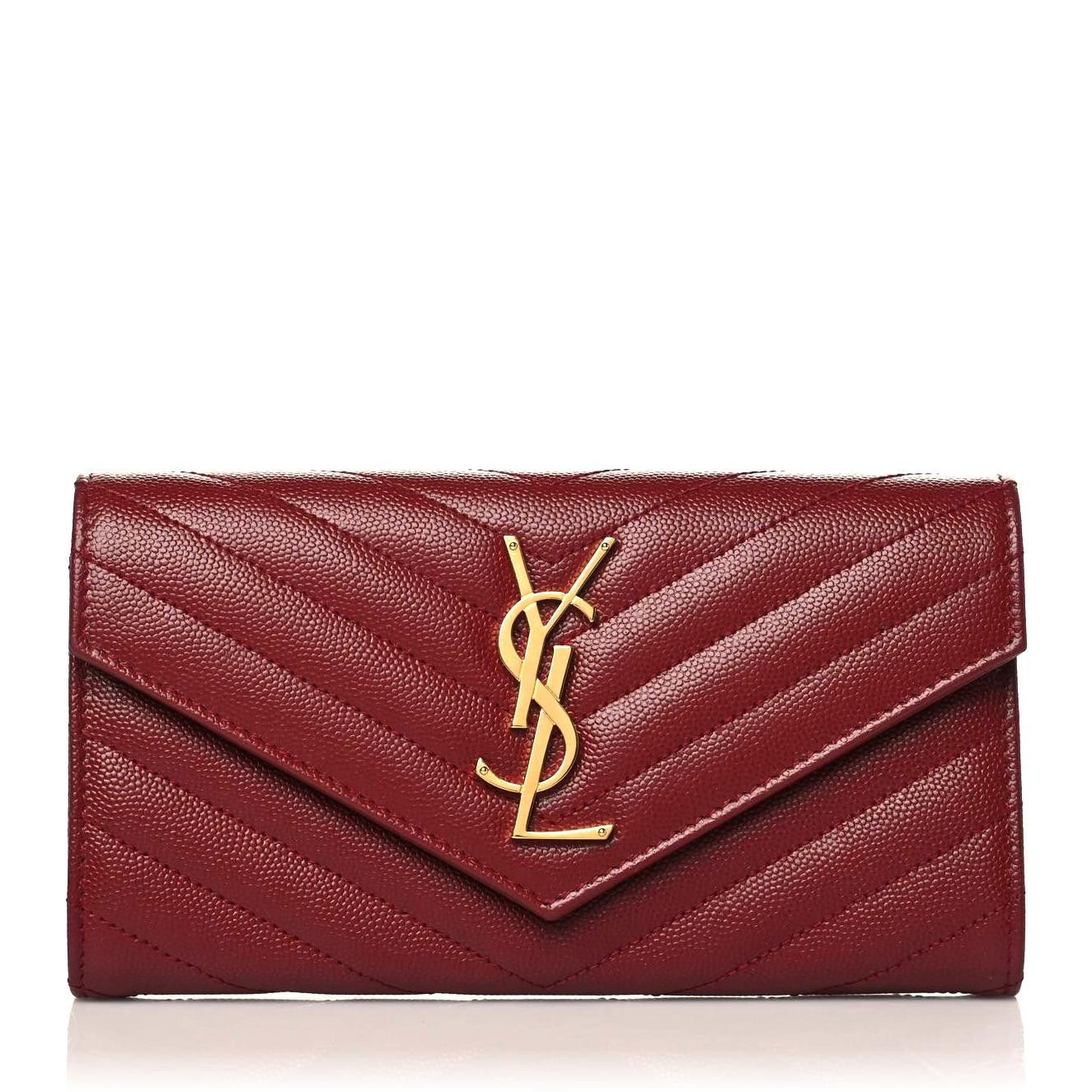 Saint Laurent Paris o1b1hav110125 Size: OS / Cassandre Leather Wallet in Red Size ONE SIZE - 1 Thumbnail