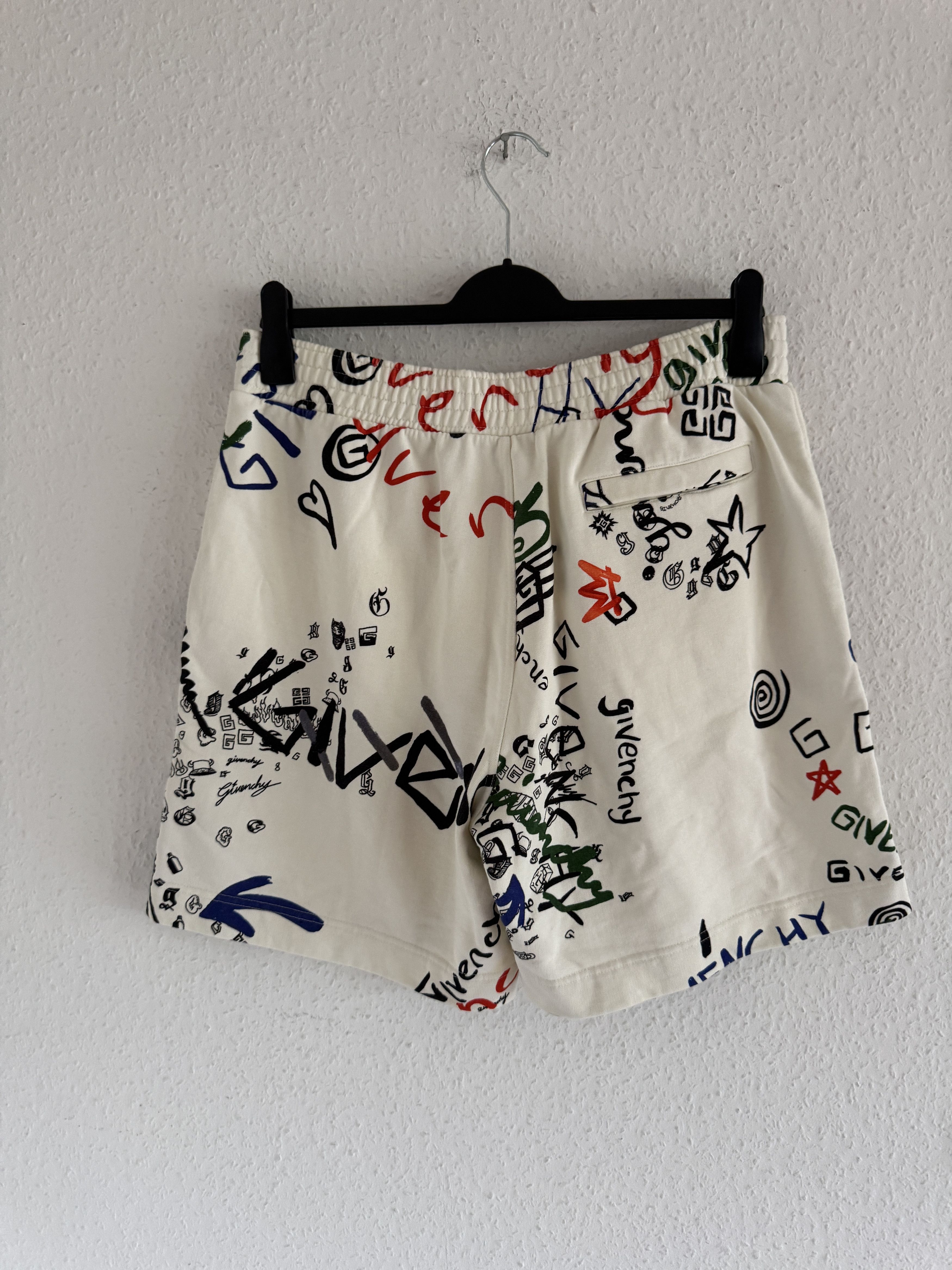 Givenchy Graffiti Scribble Logo Cotton Shorts Size US 34 / EU 50 - 5 Thumbnail
