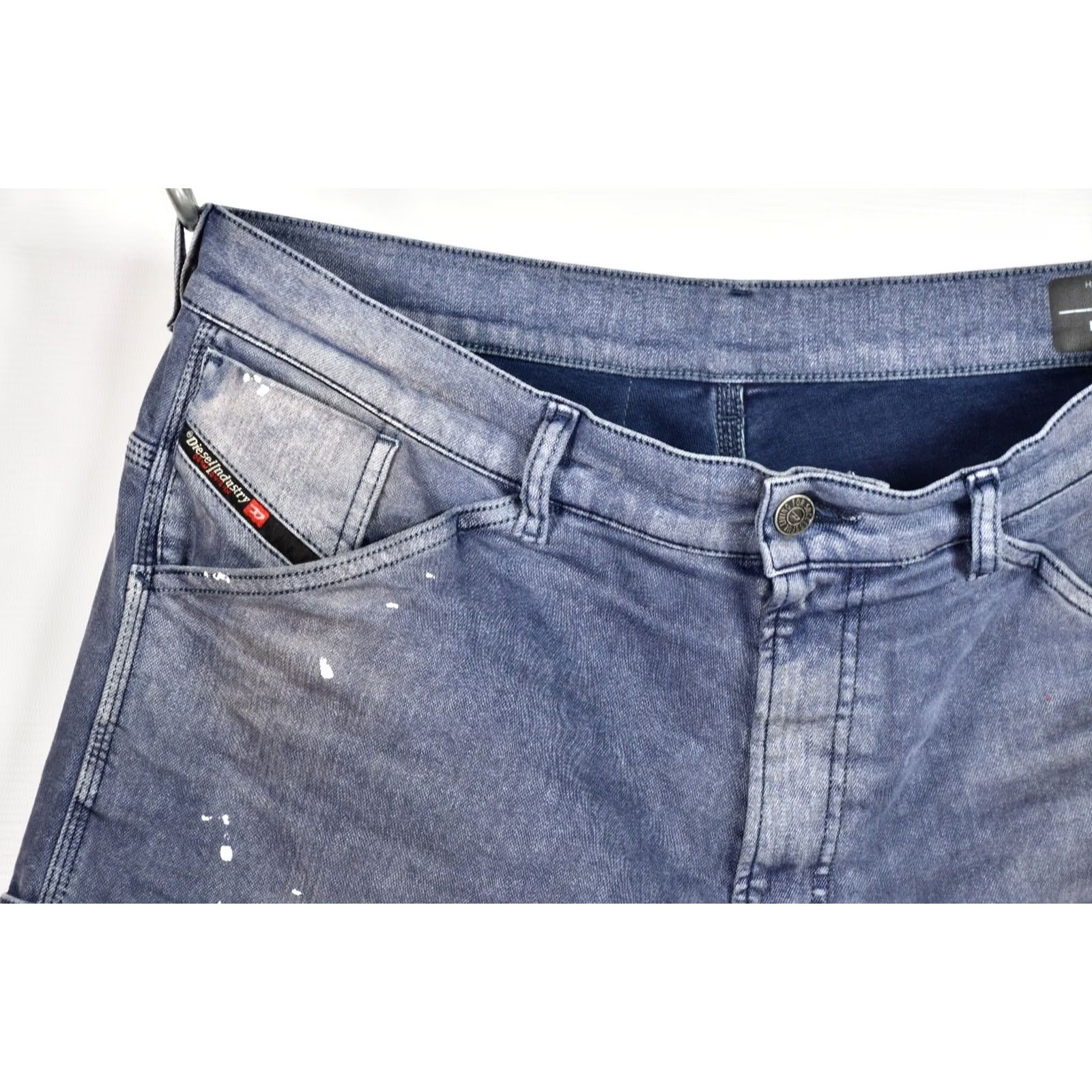 Diesel Diesel D-Franky 009MC Straight Jeans Men W34 L30 Blue Distressed 98% Cotton 2% Elastane Regular Brand Diesel Jeans Men XS Size US 34 / EU 50 - 3 Thumbnail