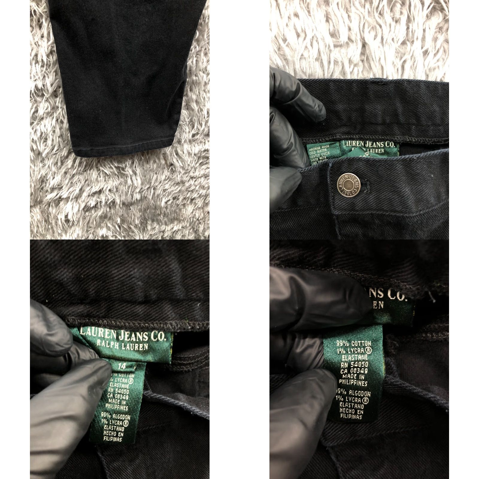 CO Lauren Jeans Co. Straight Jeans Women's Dark Black 14 Size 14 Denim Cotton Regular 5-Pocket Modern Classic Size 36" / US 14 / IT 50 - 8 Thumbnail