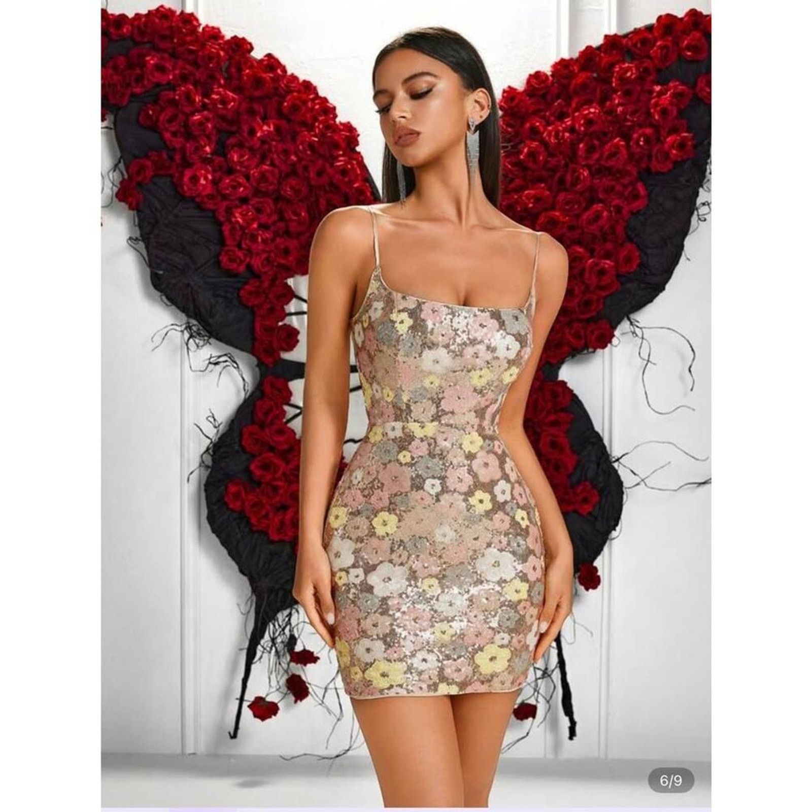 Other New rose gold bodycon floral party glam Sequin dress size S Size S / US 4 / IT 40 - 5 Thumbnail