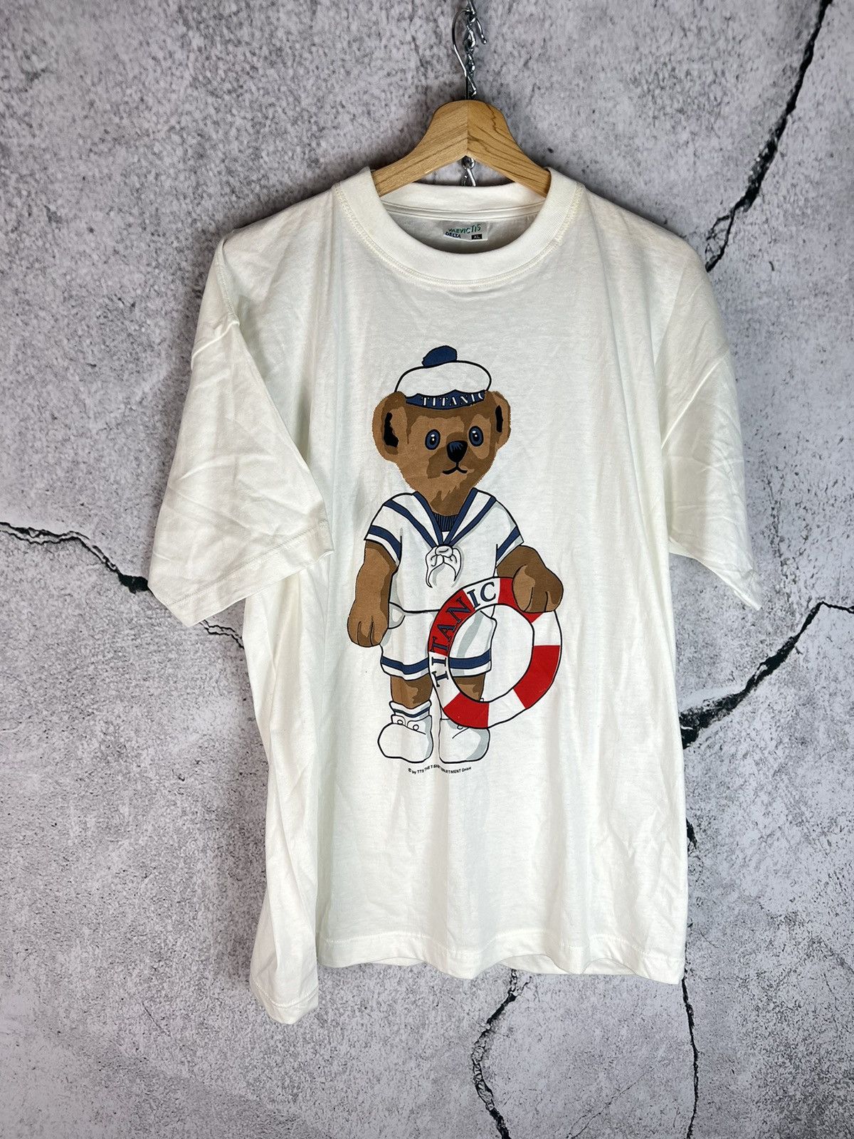 Vintage Vintage titanic USA Bear like polo Ralph Lauren tshirt Size US XL / EU 56 / 4 - 1 Thumbnail
