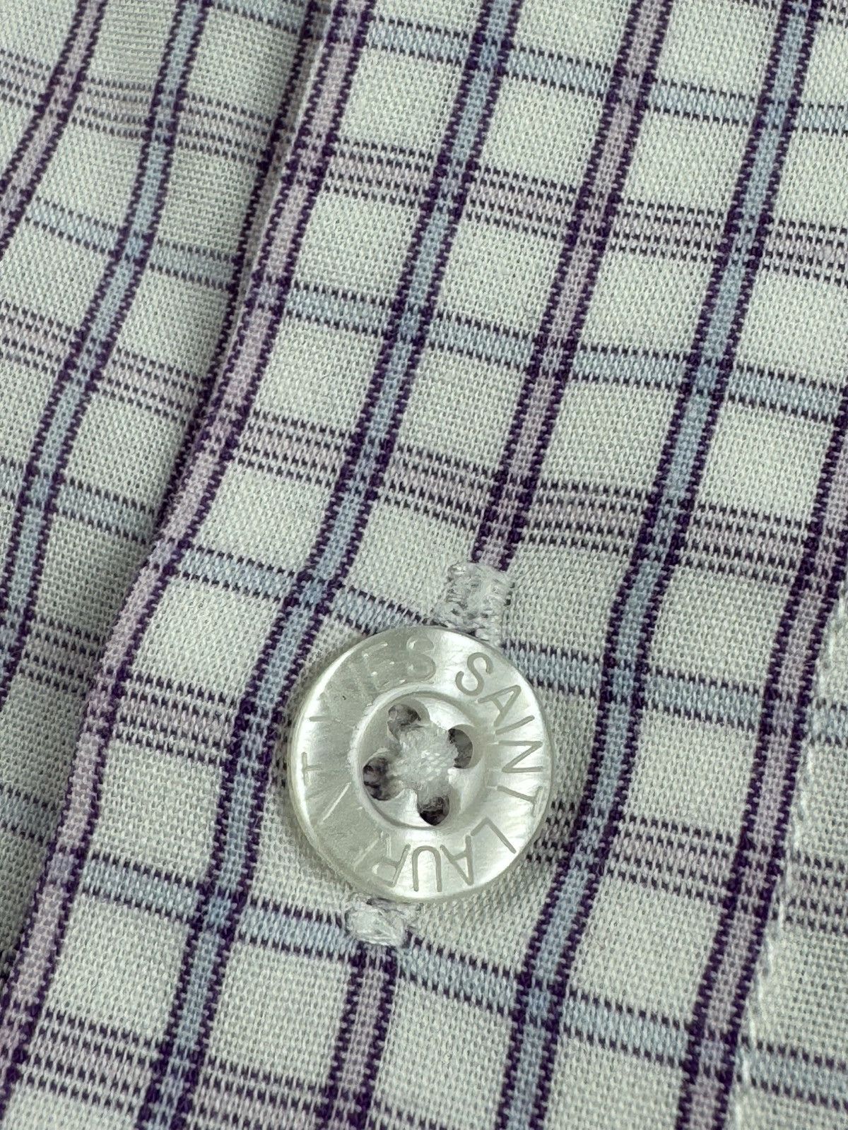 Yves Saint Laurent Yves Saint Laurent YSL Paris Checked 90S Button Blank Shirt Size US L / EU 52-54 / 3 - 11 Thumbnail