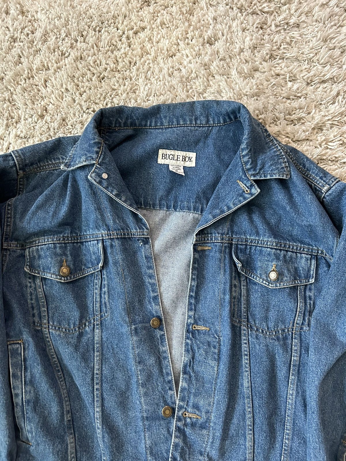 Bugle Boy × Vintage Vintage 90s Boxy Denim Jacket Size US L / EU 52-54 / 3 - 2 Thumbnail