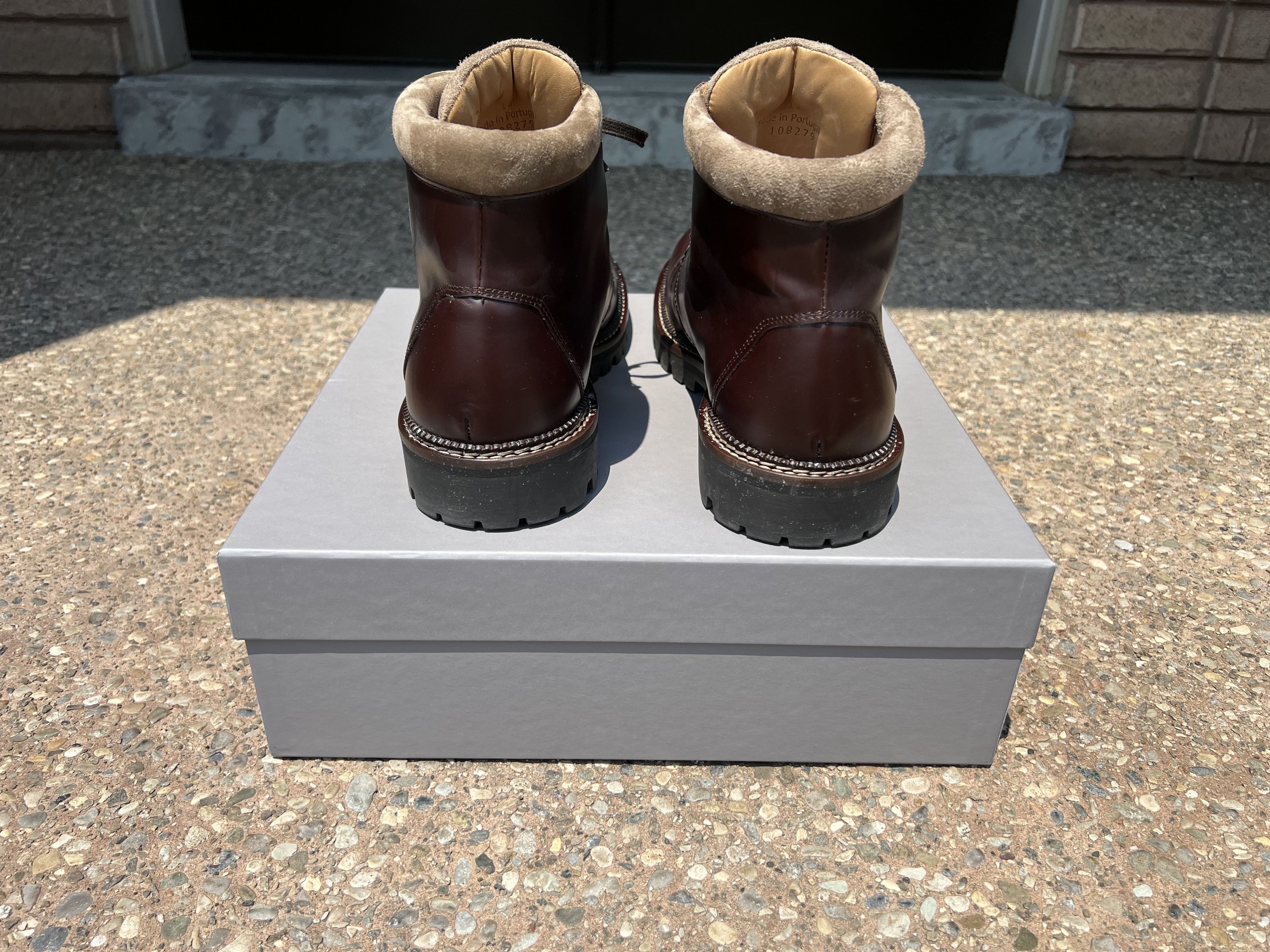 Mr P. MR P. Jacques Suede-Trimmed Glossed-Leather Boots Size US 13 / EU 46 - 9 Thumbnail