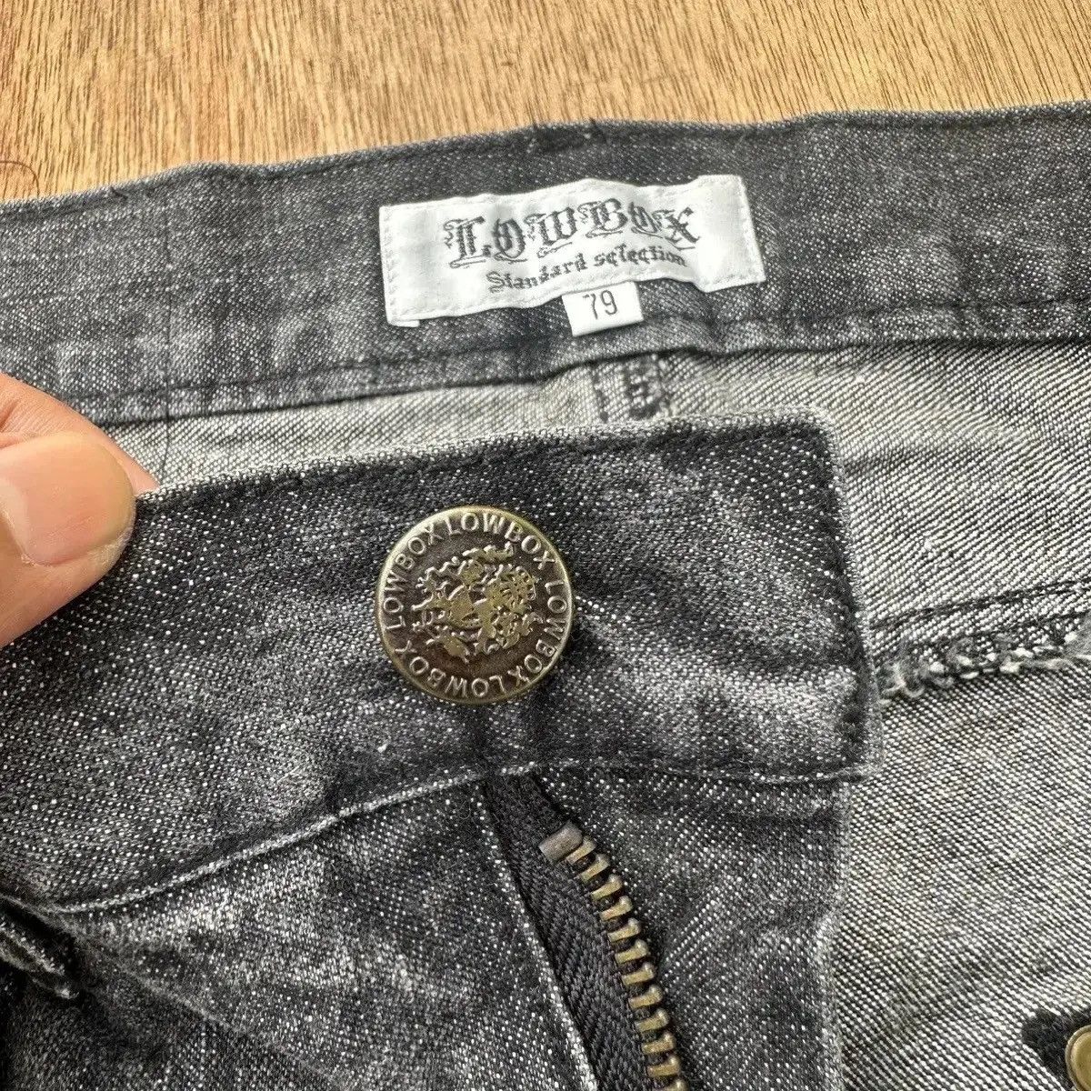 LOWBOX SICKS 🔥VINTAGE LOWBOX JEANS PUNK FLARE WASHED BLACK BONDAGE Size US 31 - 8 Thumbnail