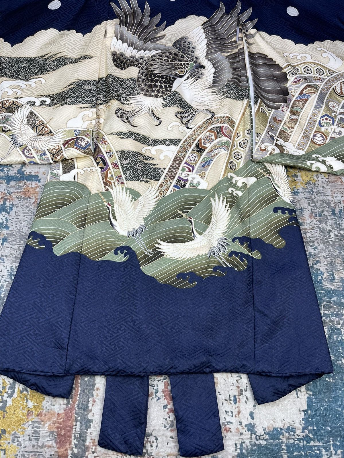 Dragonfly Vintage Japanese Traditional Silk Art Kimono Size S / US 4 / IT 40 - 2 Thumbnail