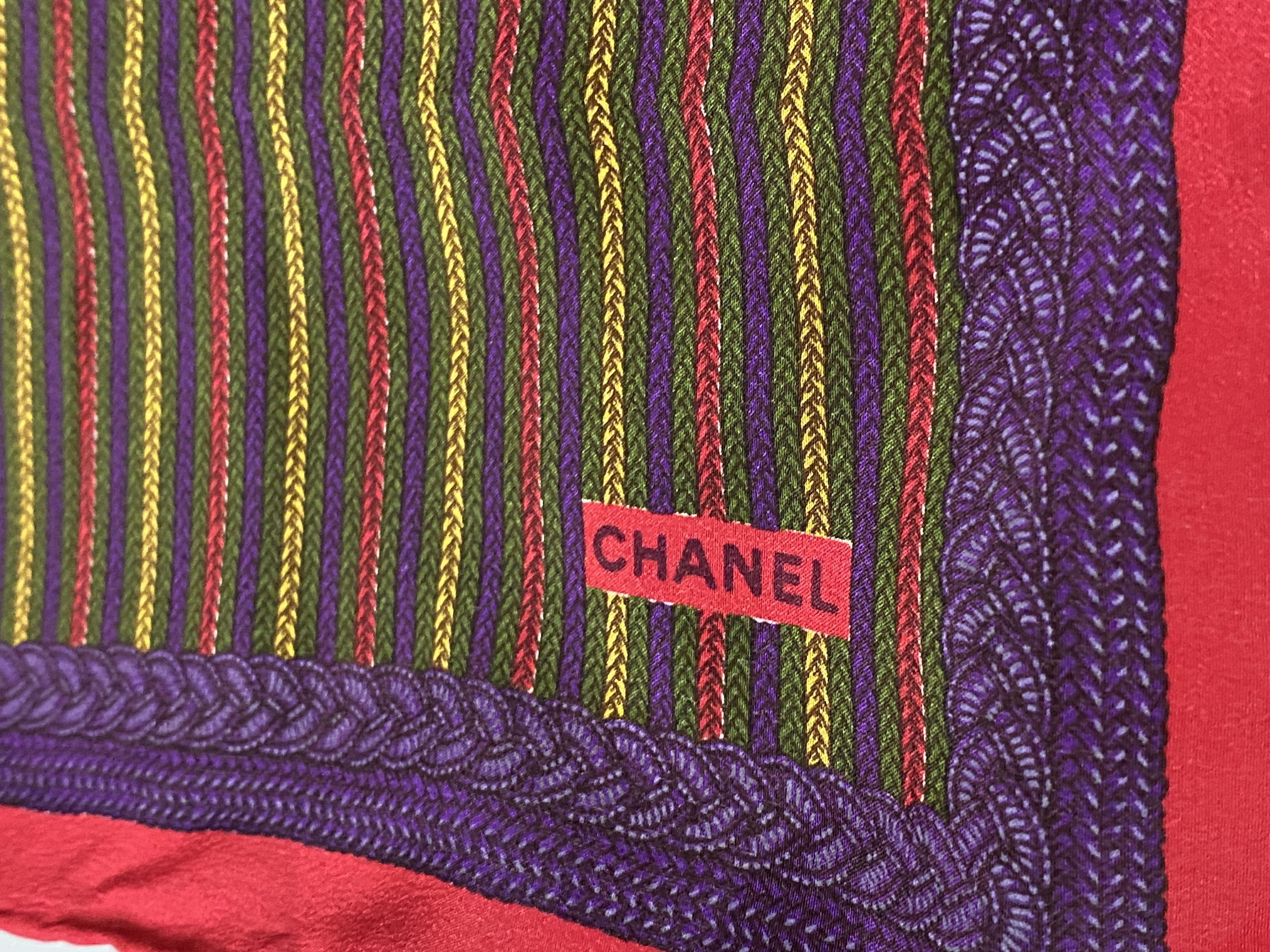 Chanel CHANEL VINTAGE SILK SCARF HAND ROLLED Size ONE SIZE - 2 Thumbnail