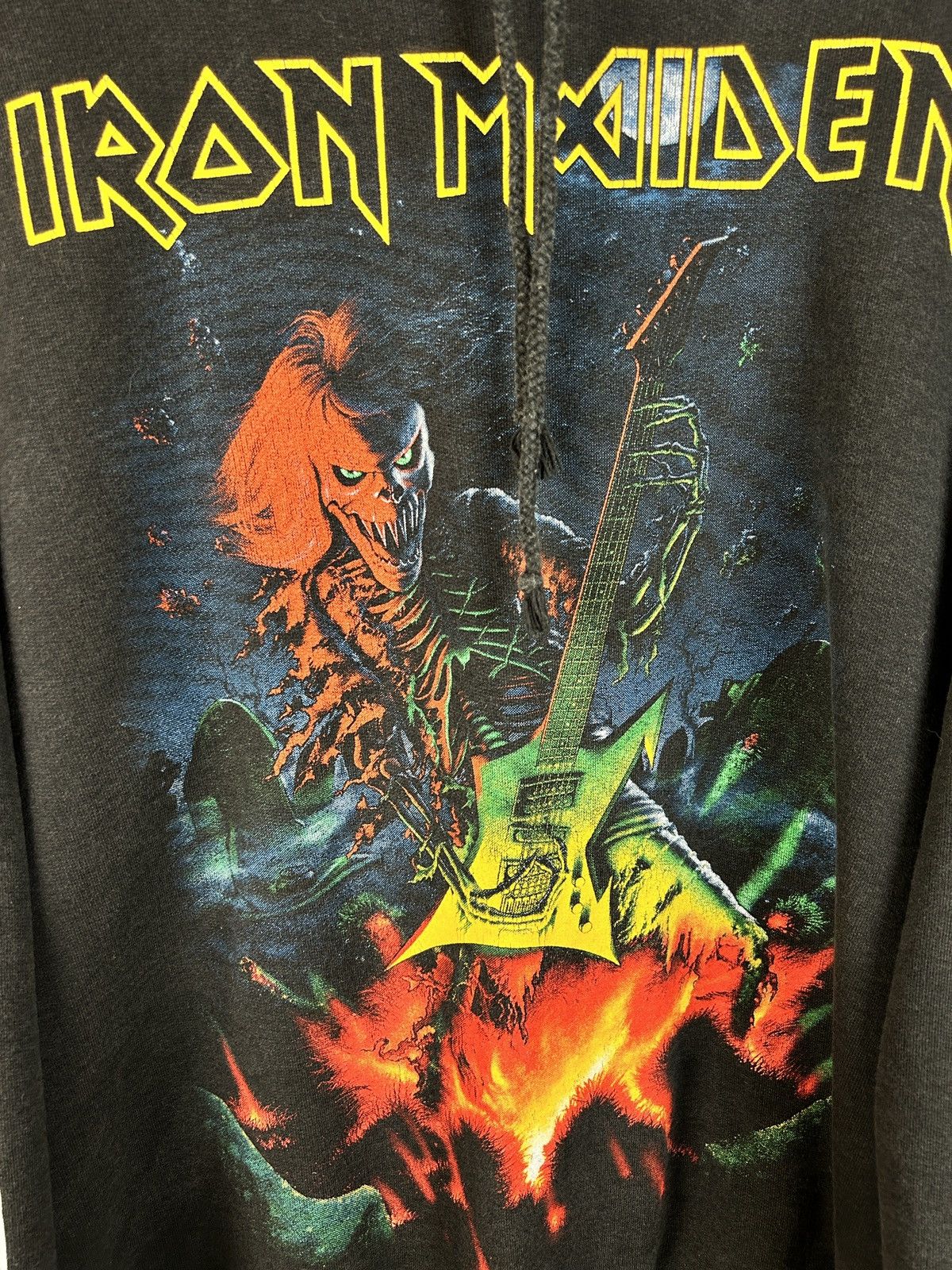 Band Tees Vintage Iron Maiden Skeleton Guitar Faded Bootleg Hoodie Size US L / EU 52-54 / 3 - 2 Thumbnail