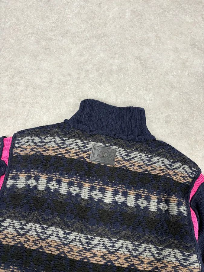 Dolce & Gabbana AW2006 Dolce & Gabbana Blue & Pink Buttoned Wool Sweater Size US M / EU 48-50 / 2 - 7 Thumbnail