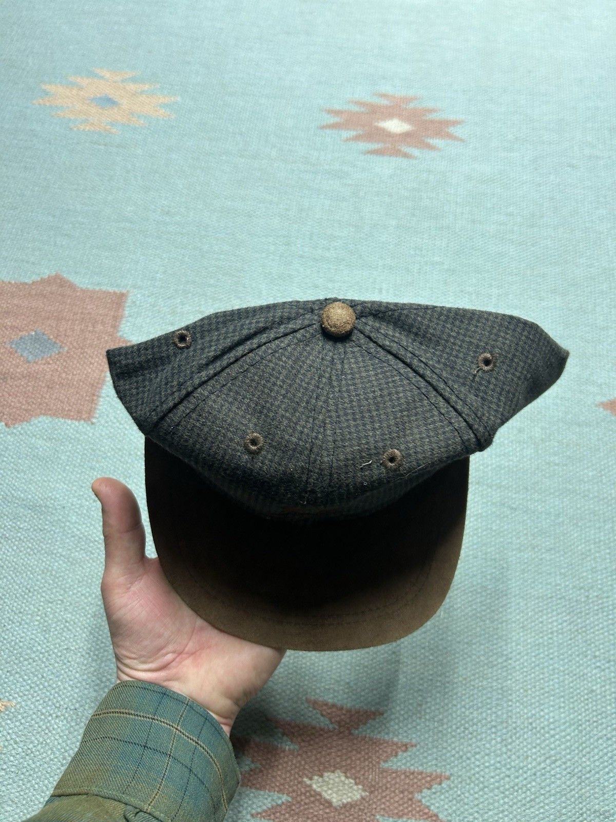 Vintage Vtg strapback hat Secura insurance houndstooth suede bill Size ONE SIZE - 3 Thumbnail