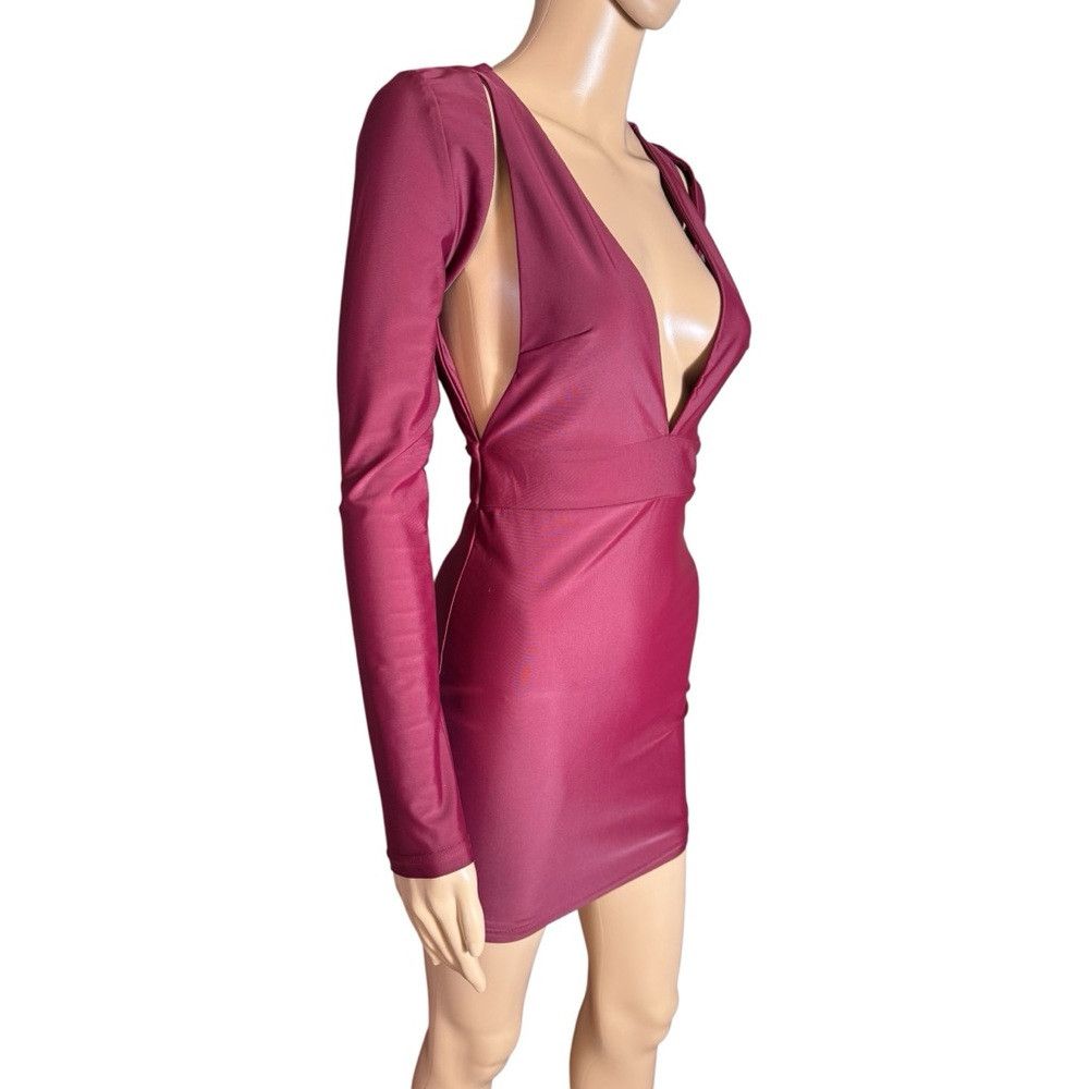 Other By The Way. Cut Out Long Sleeve Wine Mini Dress Size S Size S / US 4 / IT 40 - 3 Thumbnail