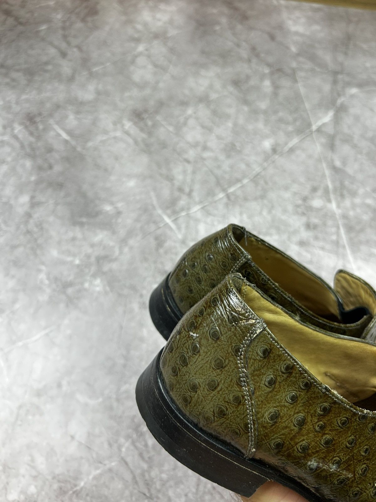 Grenson GRENSON TOP GALLANTS Men's Green Crocodile Leather Slip-On Size US 9 / EU 42 - 4 Thumbnail